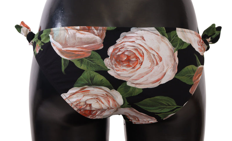 Dolce & Gabbana Elegant Rose Print Bikini Women's Bottom