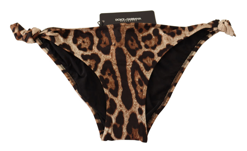 Dolce & Gabbana Elegant Leopard Print Bikini Women's Bottom