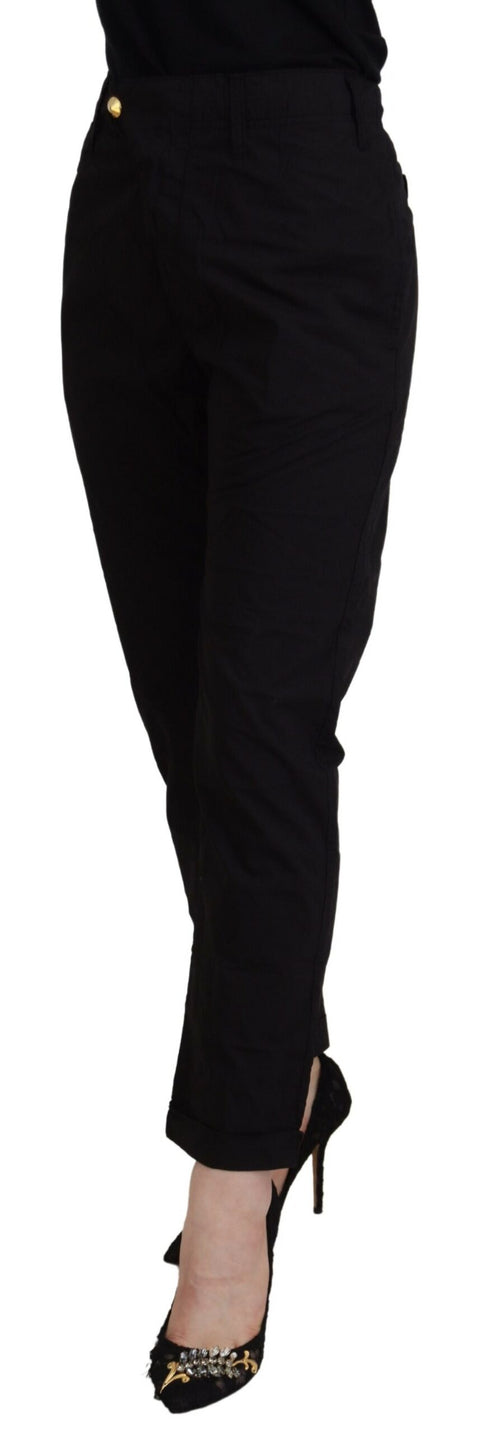 CYCLE Chic Tapered Black Cotton Women's Pants