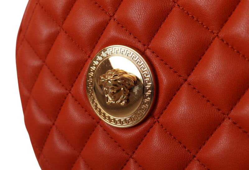 Versace Elegant Round Nappa Leather Crossbody Women's Bag