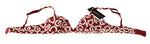Dolce & Gabbana Red Cotton Logo Printed Designer Women's Bra