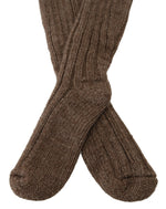 Dolce & Gabbana Chic Brown Wool Blend Over-Calf Women's Socks