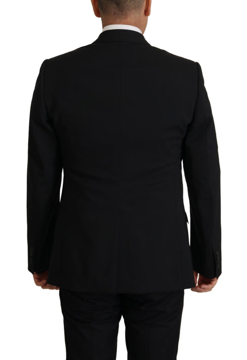 Dolce & Gabbana Elegant Black Martini Blazer and Vest Men's Ensemble