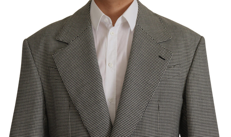 Dolce & Gabbana Elegant Gray Checkered Wool Men's Blazer