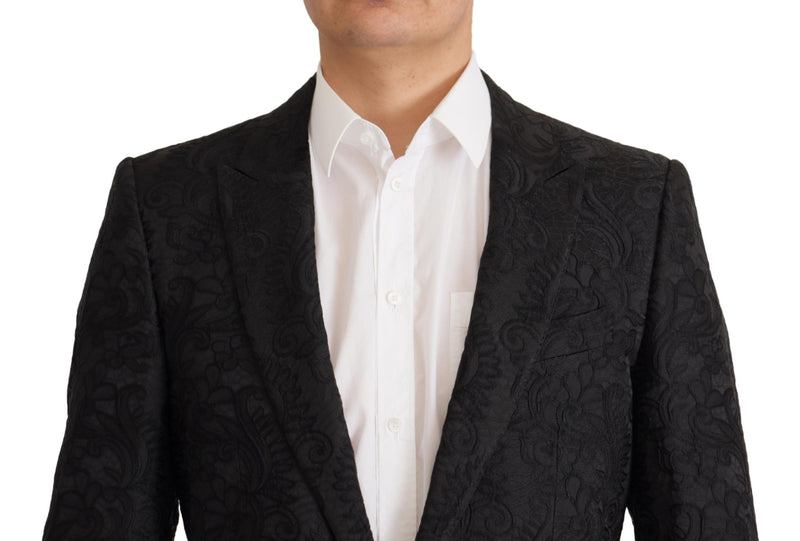 Dolce & Gabbana Glittering Black Martini Suit Men's Set