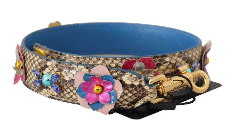 Dolce & Gabbana Elegant Beige Python Leather Shoulder Women's Strap