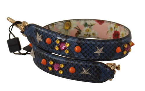 Dolce & Gabbana Elegant Blue Python Leather Bag Women's Strap