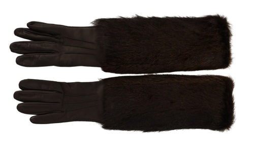 Dolce & Gabbana Elegant Elbow Length Leather Women's Gloves