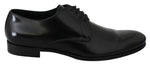 Dolce & Gabbana Elegant Black Leather Derby Men's Shoes