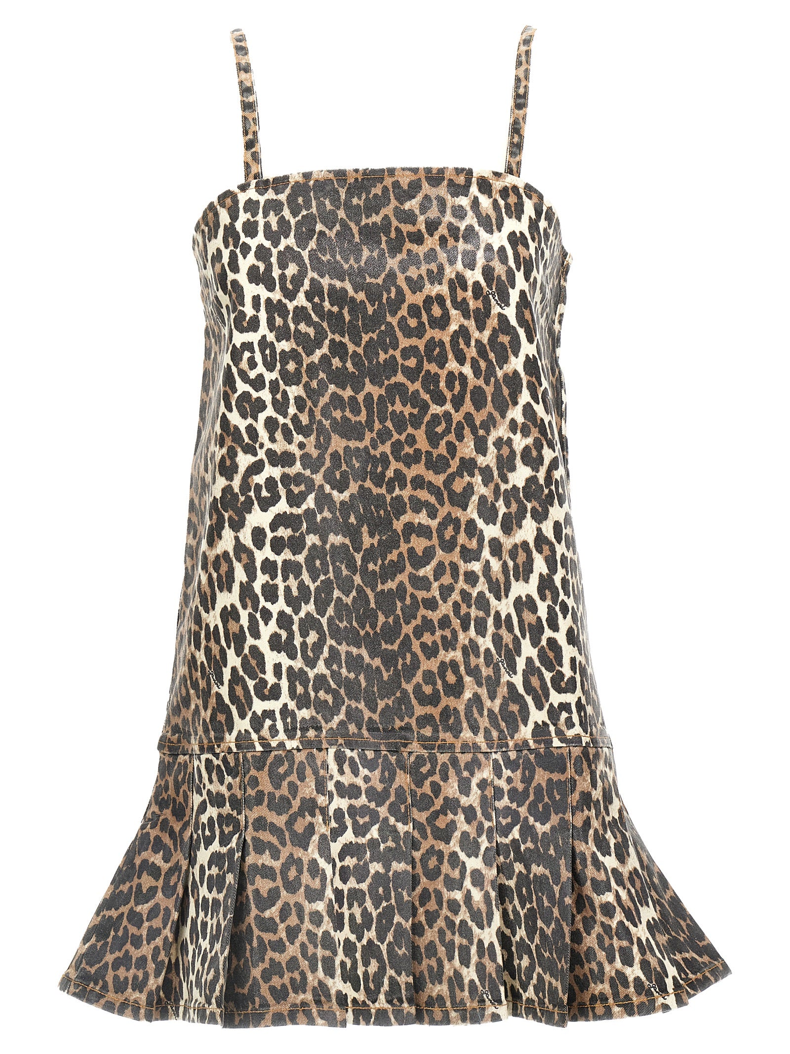 Ganni Women's Leopard Mini Dress