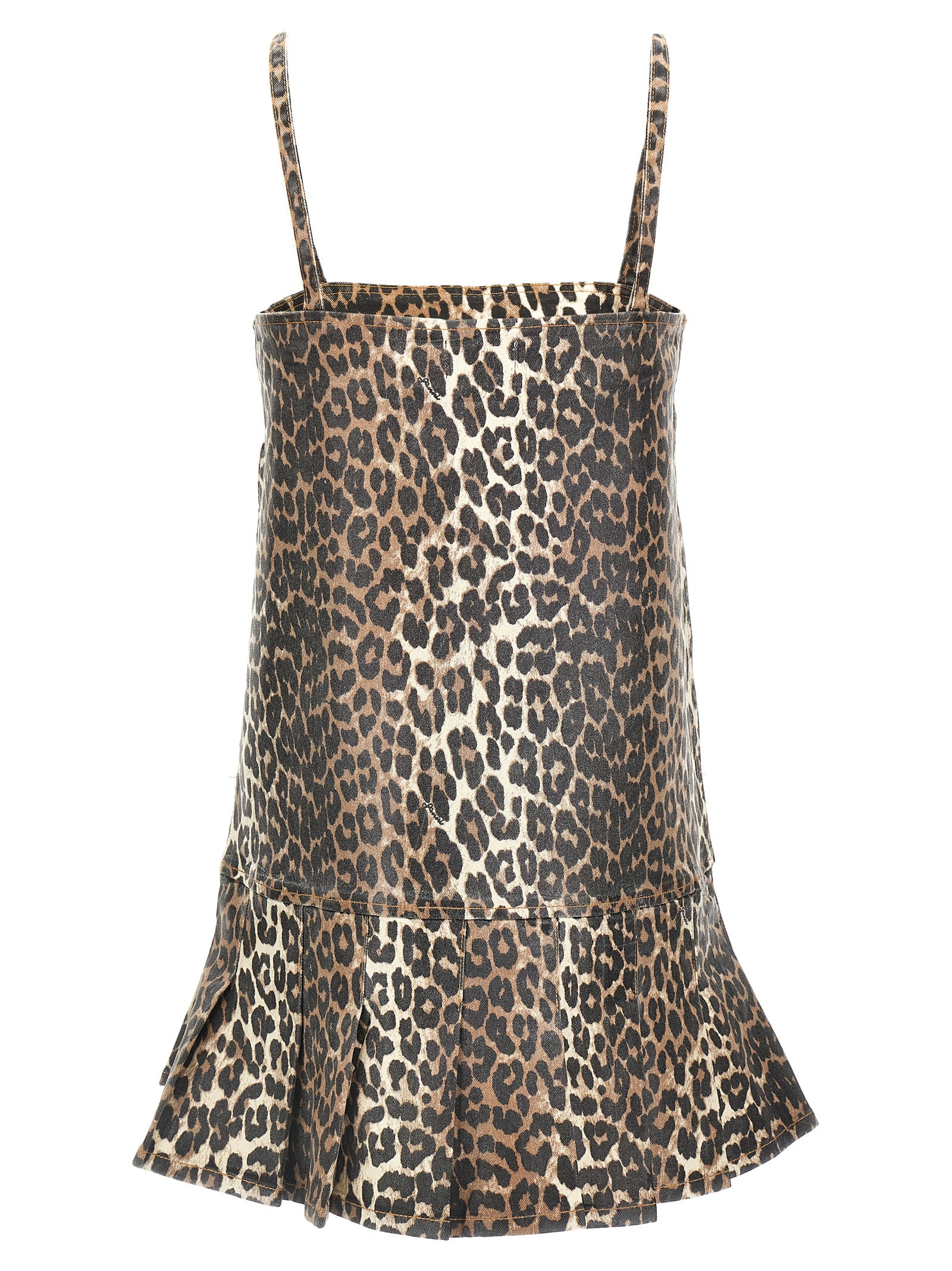 Ganni Women's Leopard Mini Dress