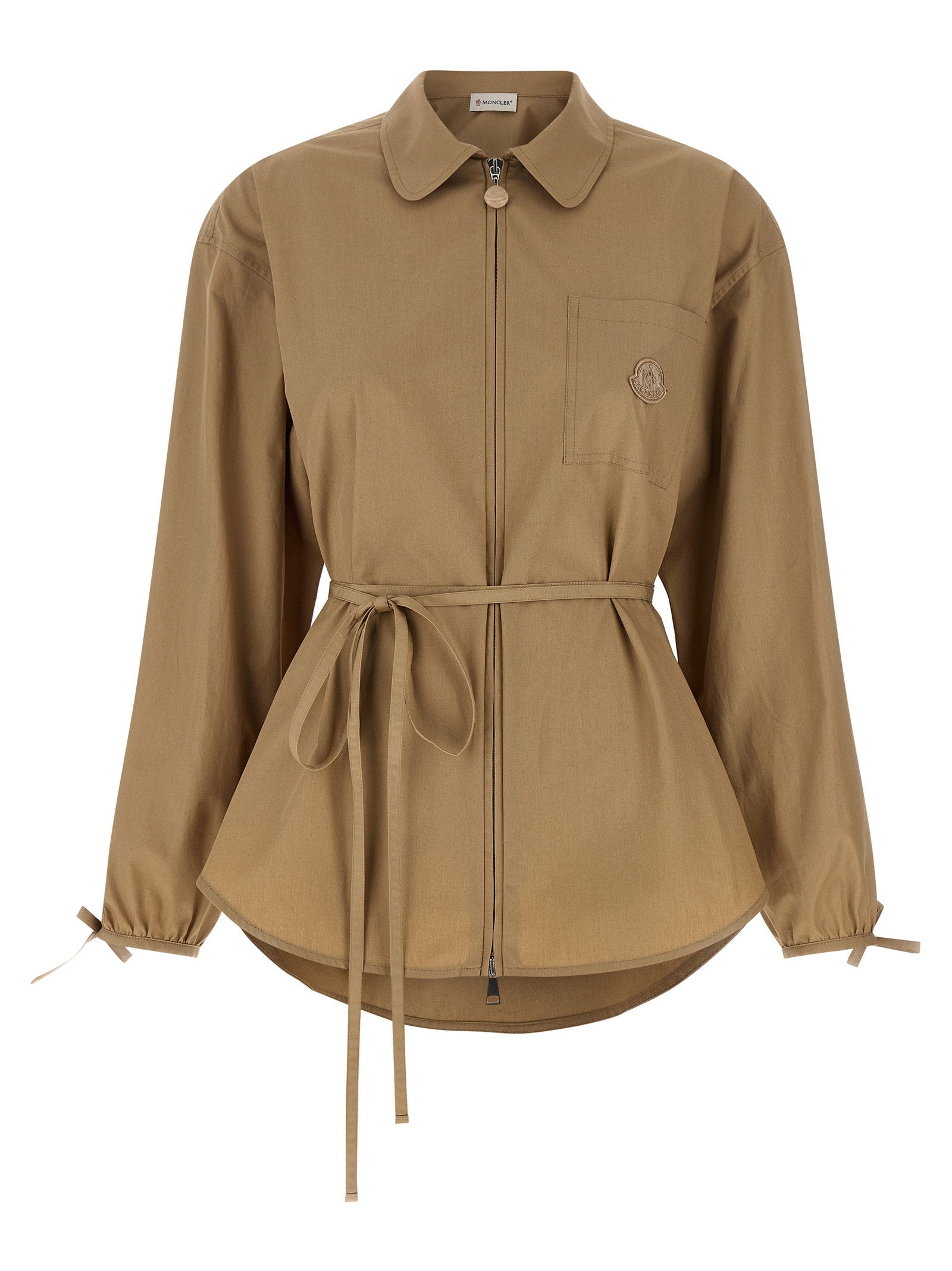 Moncler Women's Grosgrain Logo Patch Overshirt