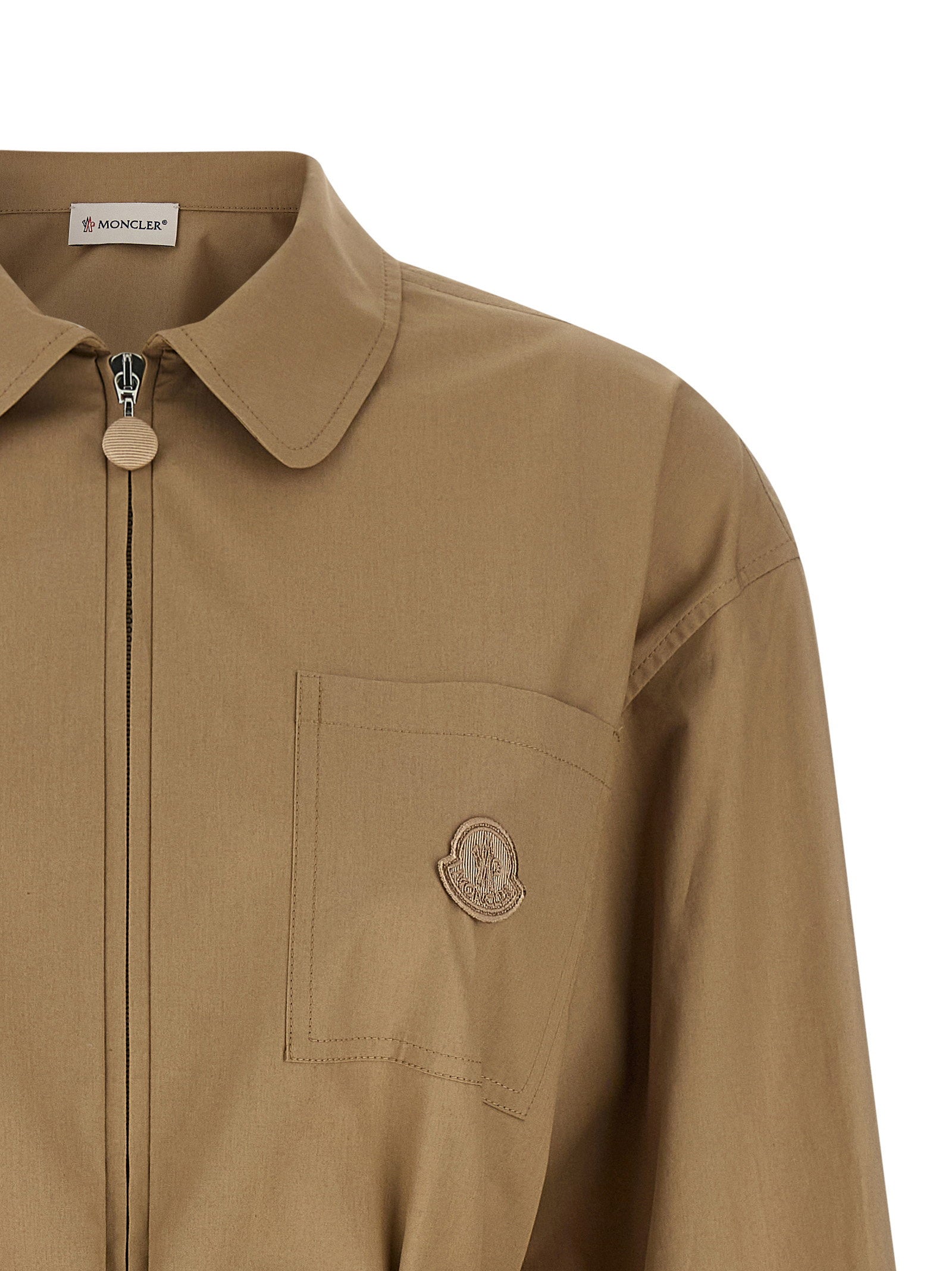 Moncler Women's Grosgrain Logo Patch Overshirt