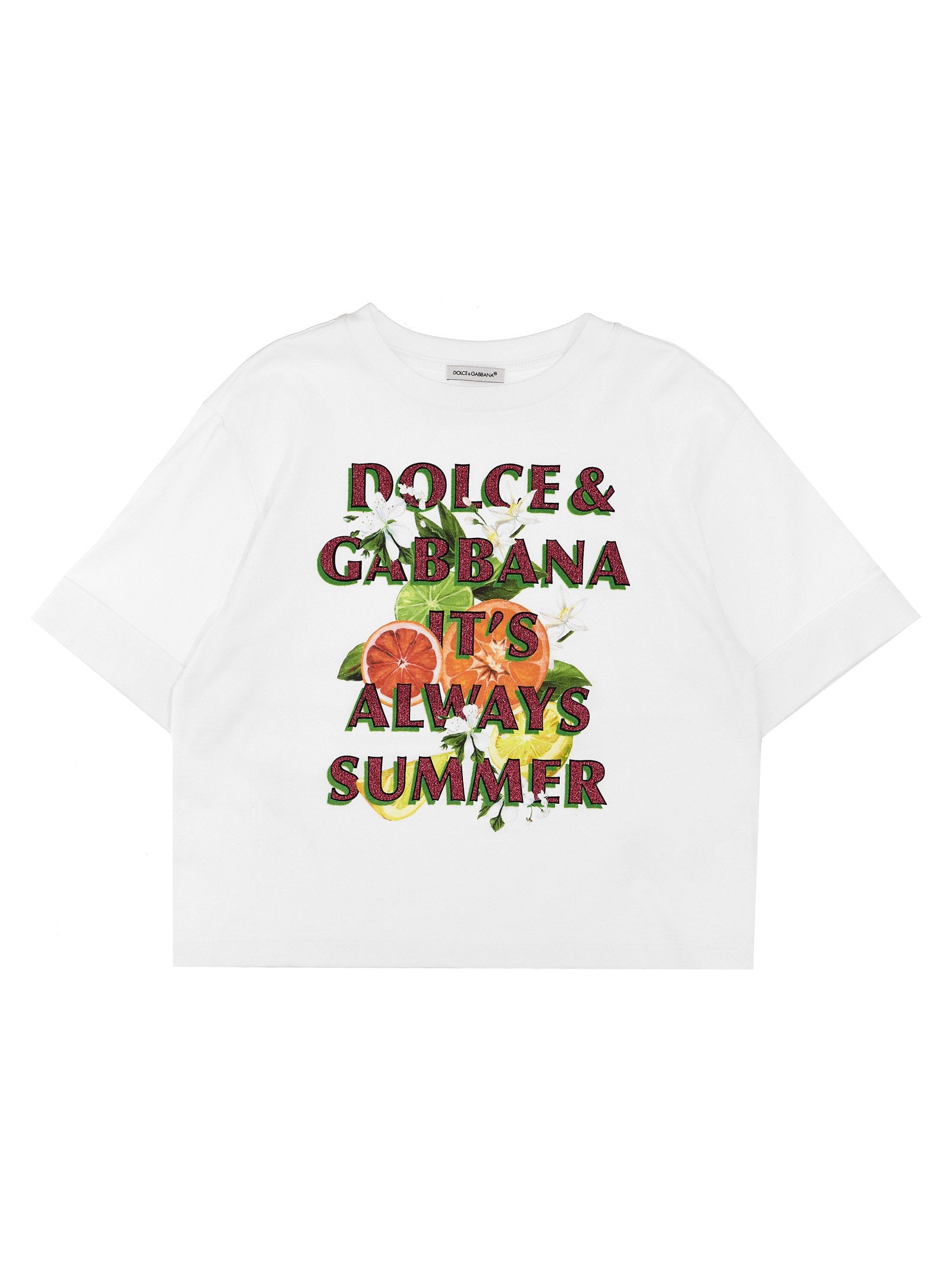 Dolce & Gabbana Girl's Glitter Print T-Shirt