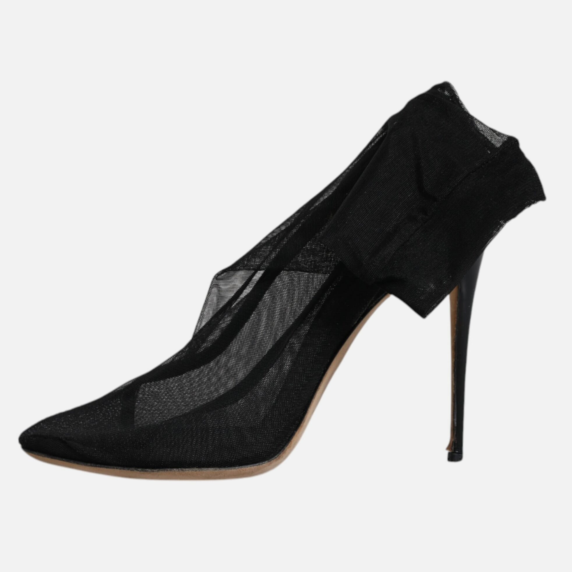 Dolce & Gabbana Black Nylon Stretch Mesh Sock Boots Women's Shoes (Pre-Owned)