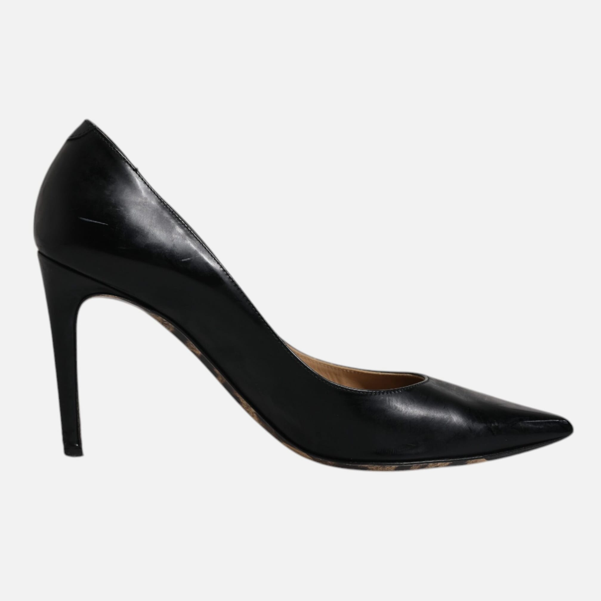 Dolce & Gabbana Black Calf Leather Stiletto Heels Pumps Women's Shoes (Pre-Owned)