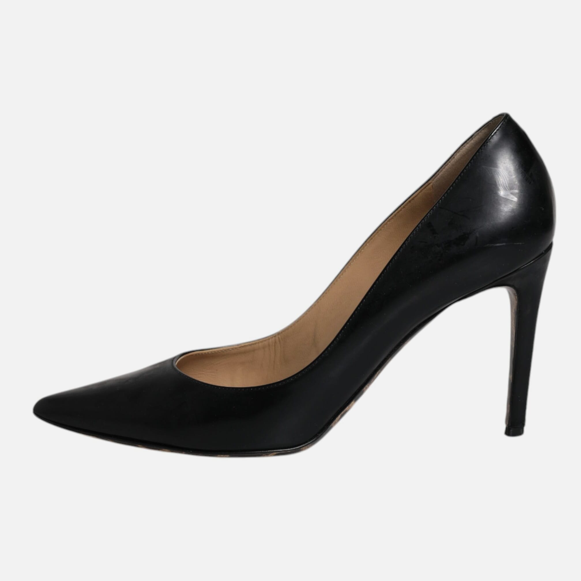 Dolce & Gabbana Black Calf Leather Stiletto Heels Pumps Women's Shoes (Pre-Owned)