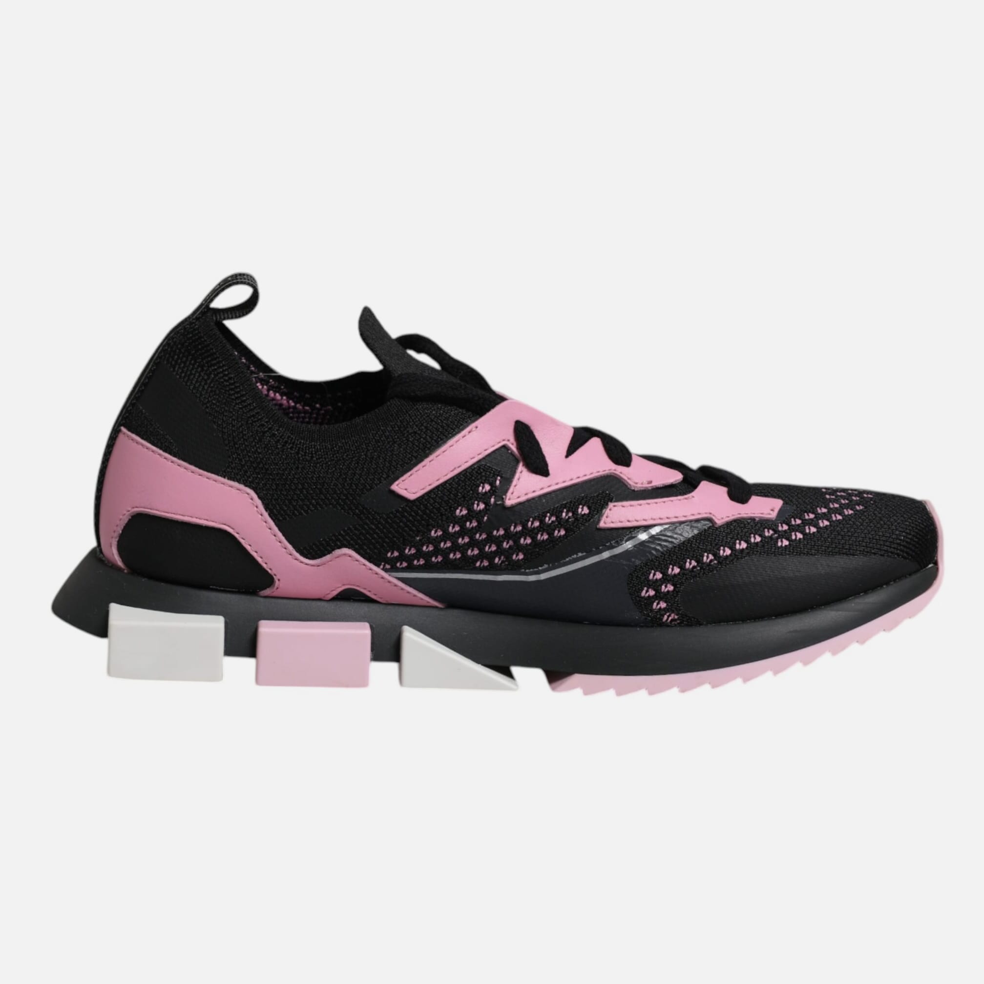 Dolce & Gabbana Black Pink SORRENTO Sport Stretch Sneakers Women's Shoes (Pre-Owned)