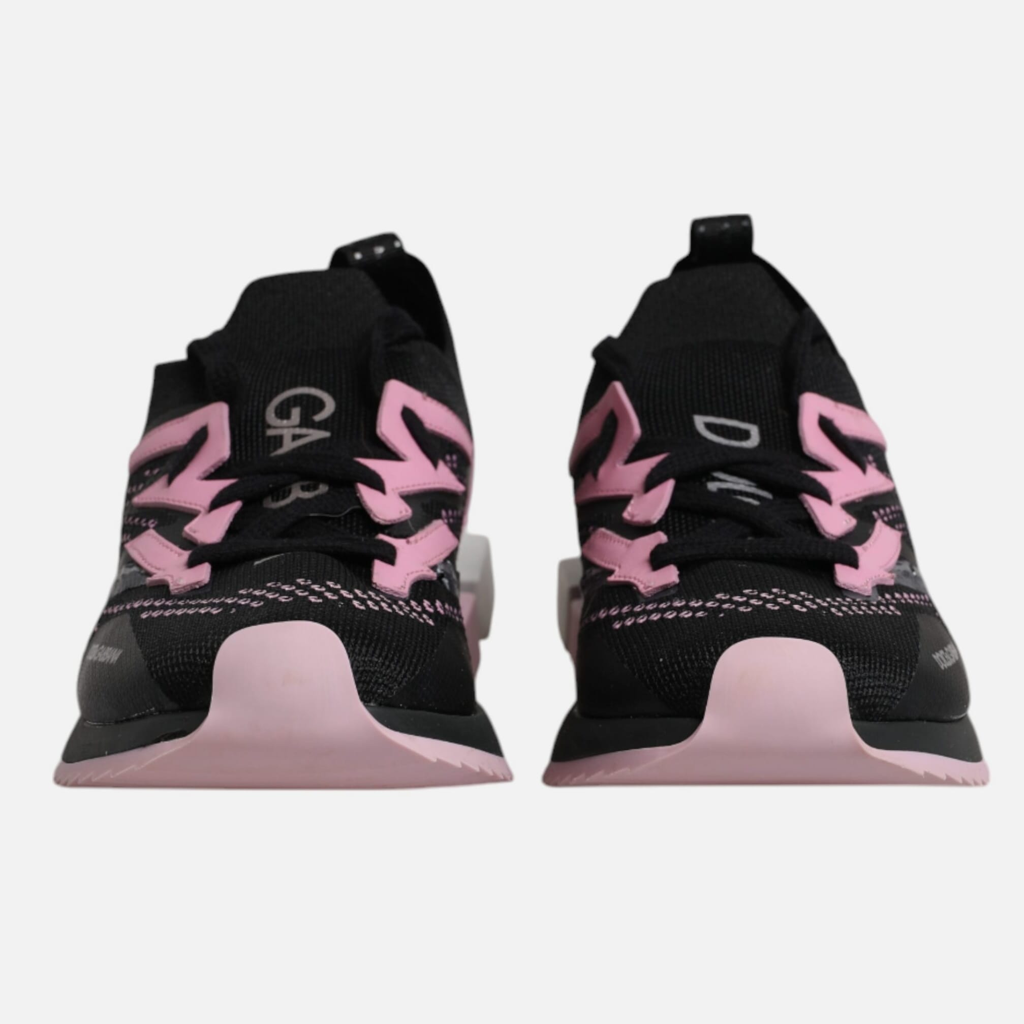 Dolce & Gabbana Black Pink SORRENTO Sport Stretch Sneakers Women's Shoes (Pre-Owned)