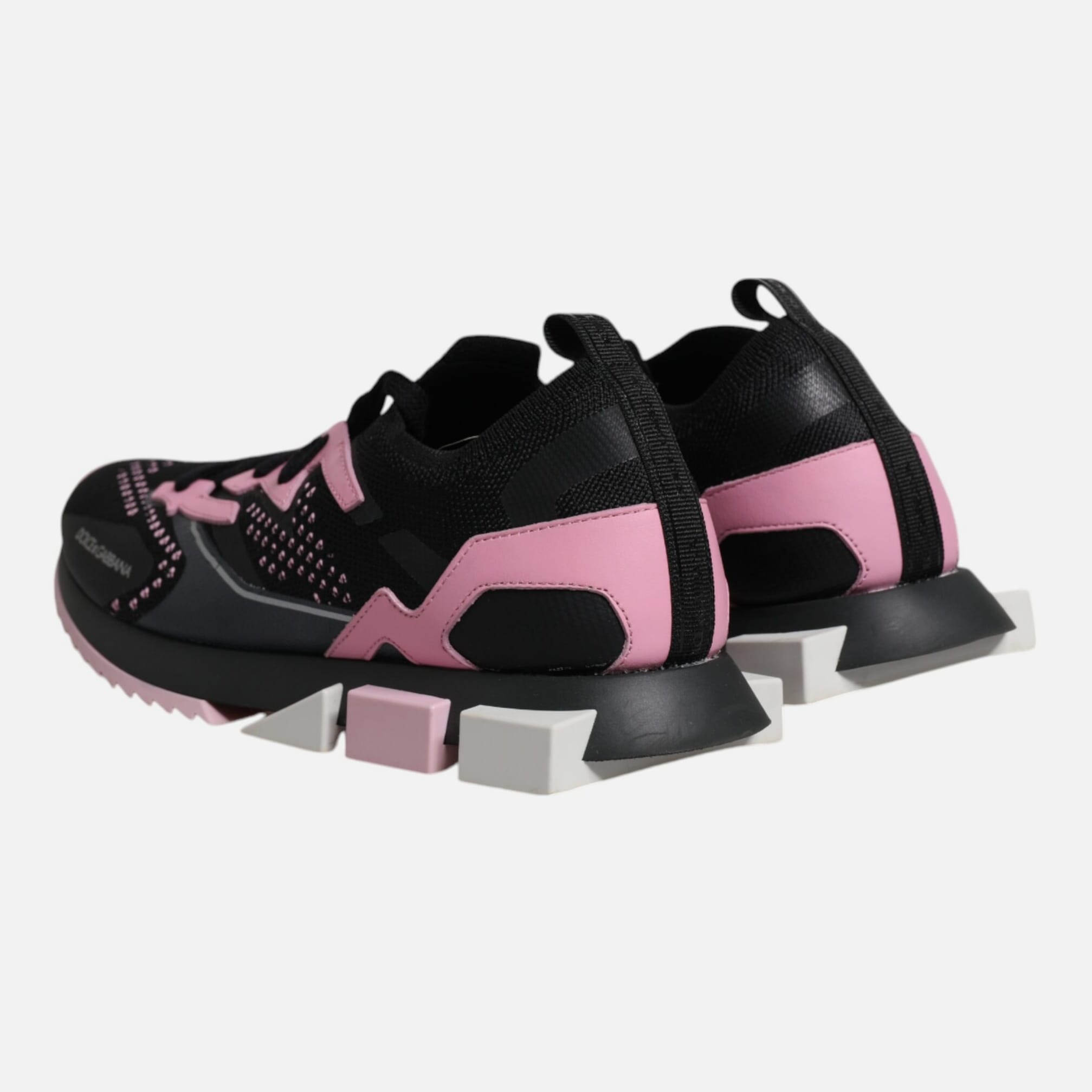 Dolce & Gabbana Black Pink SORRENTO Sport Stretch Sneakers Women's Shoes (Pre-Owned)