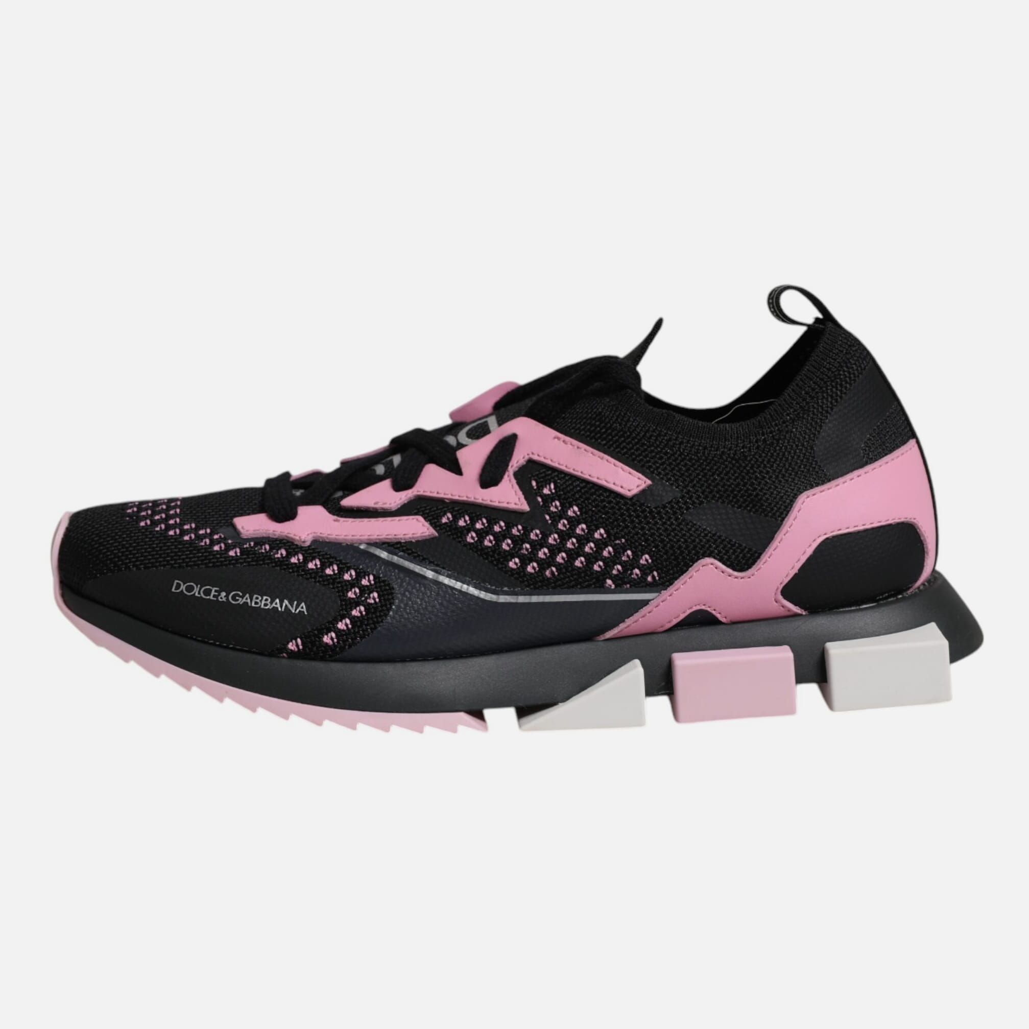 Dolce & Gabbana Black Pink SORRENTO Sport Stretch Sneakers Women's Shoes (Pre-Owned)