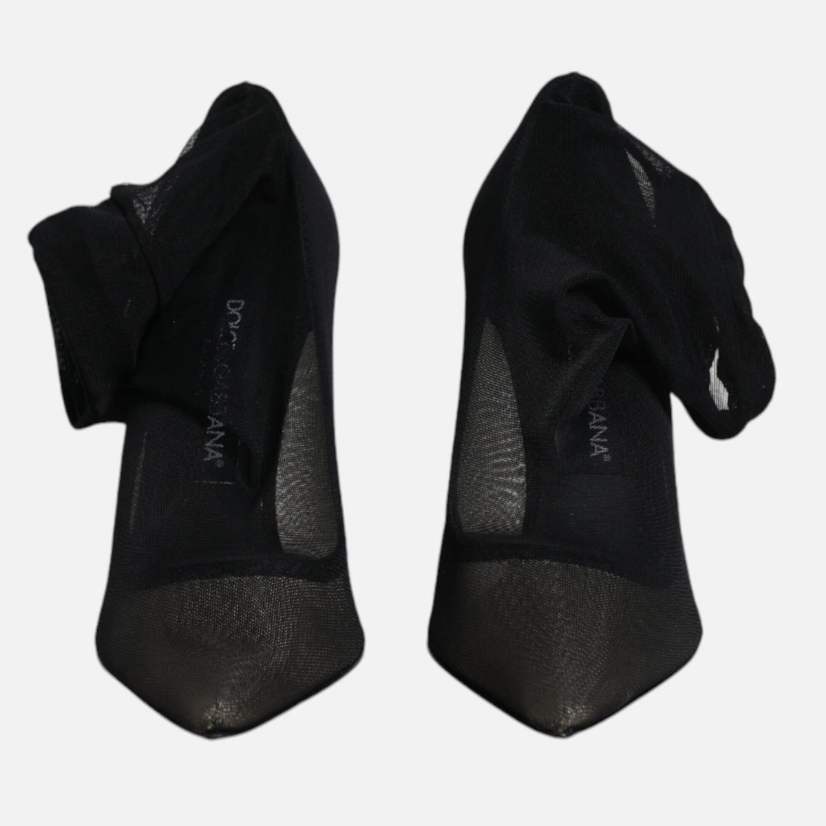 Dolce & Gabbana Black Viscose Mesh Sock Style Boots Women's Shoes (Pre-Owned)