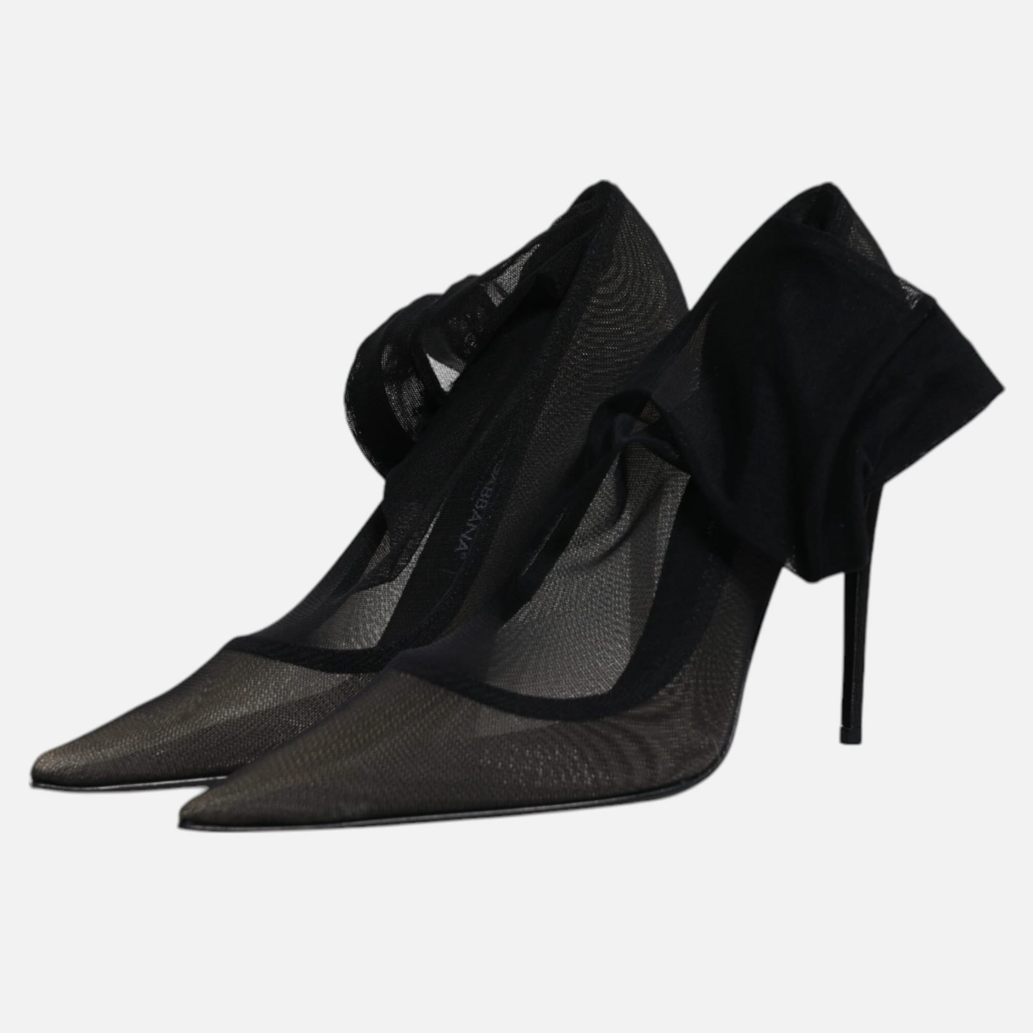 Dolce & Gabbana Black Viscose Mesh Sock Style Boots Women's Shoes (Pre-Owned)