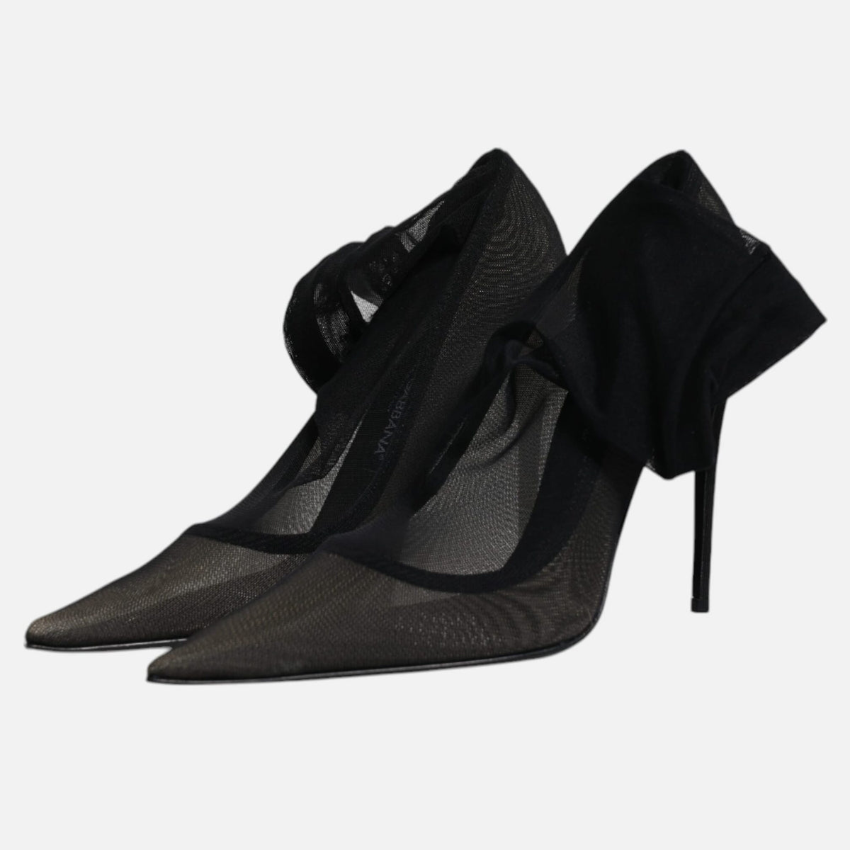 Dolce & Gabbana Black Viscose Mesh Sock Style Boots Women's Shoes (Pre-Owned)
