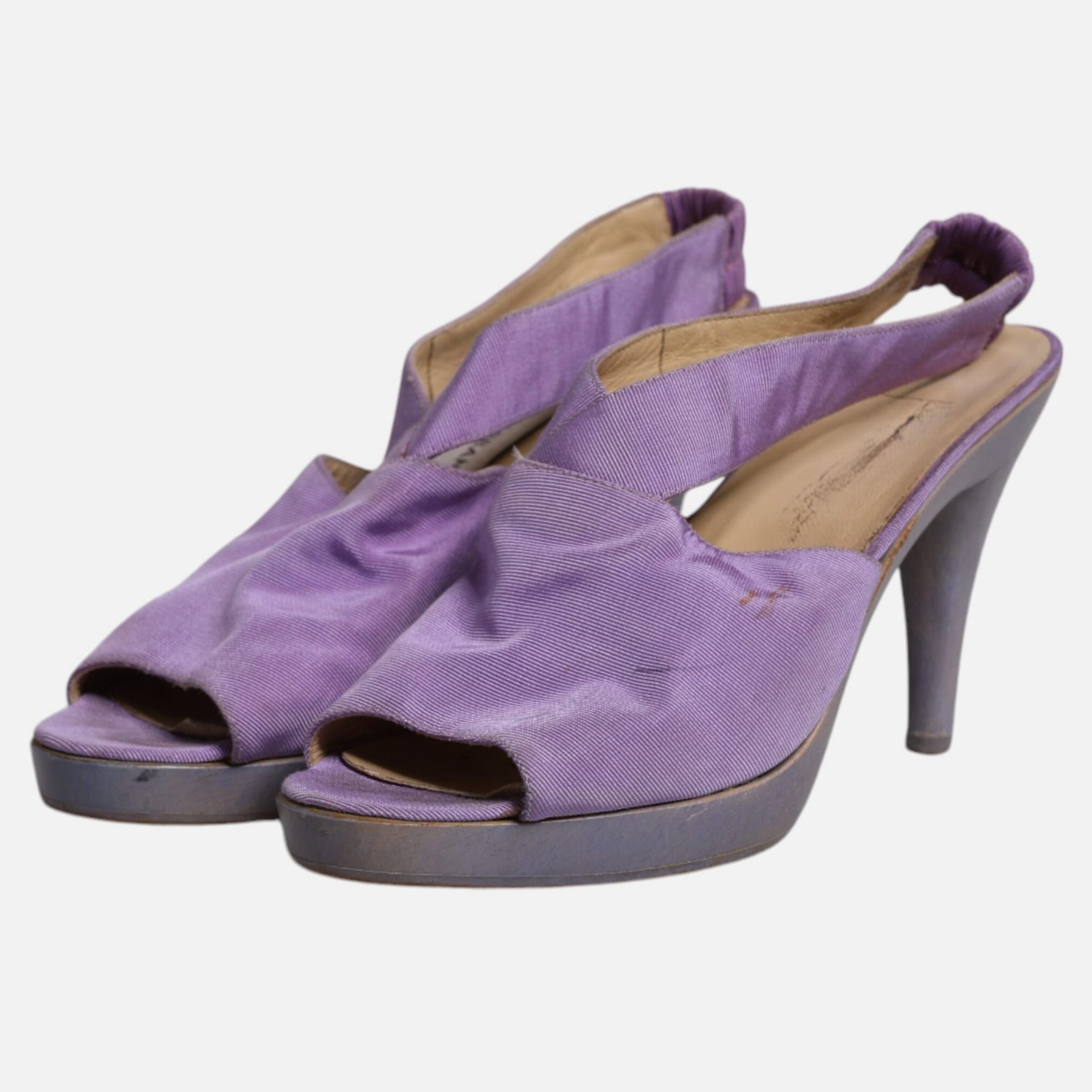 Dolce & Gabbana Purple Platform Slingback Heels Sandals Women's Shoes (Pre-Owned)