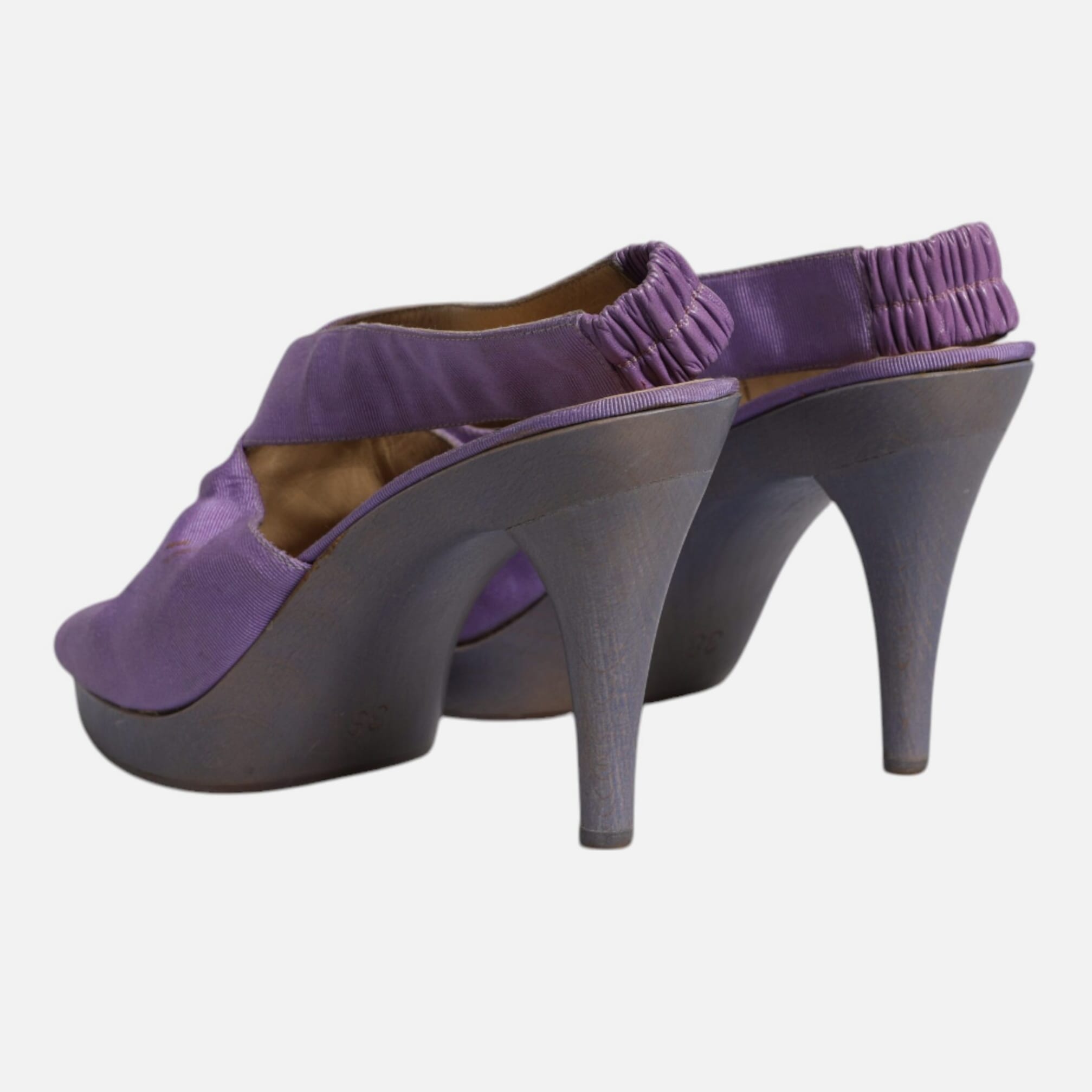 Dolce & Gabbana Purple Platform Slingback Heels Sandals Women's Shoes (Pre-Owned)