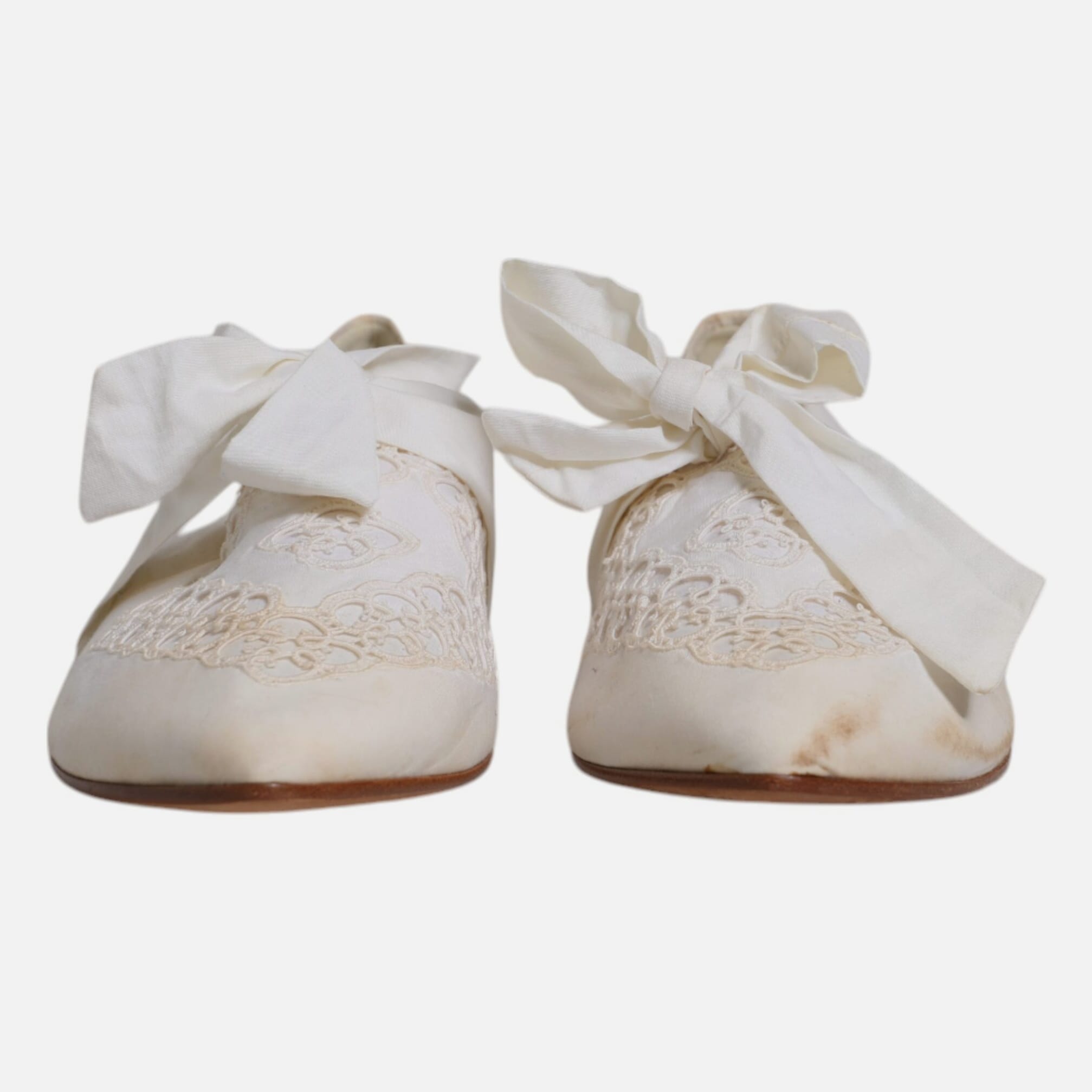 Dolce & Gabbana White Ribbon Fabric Ballerina Flats Women's Shoes (Pre-Owned)