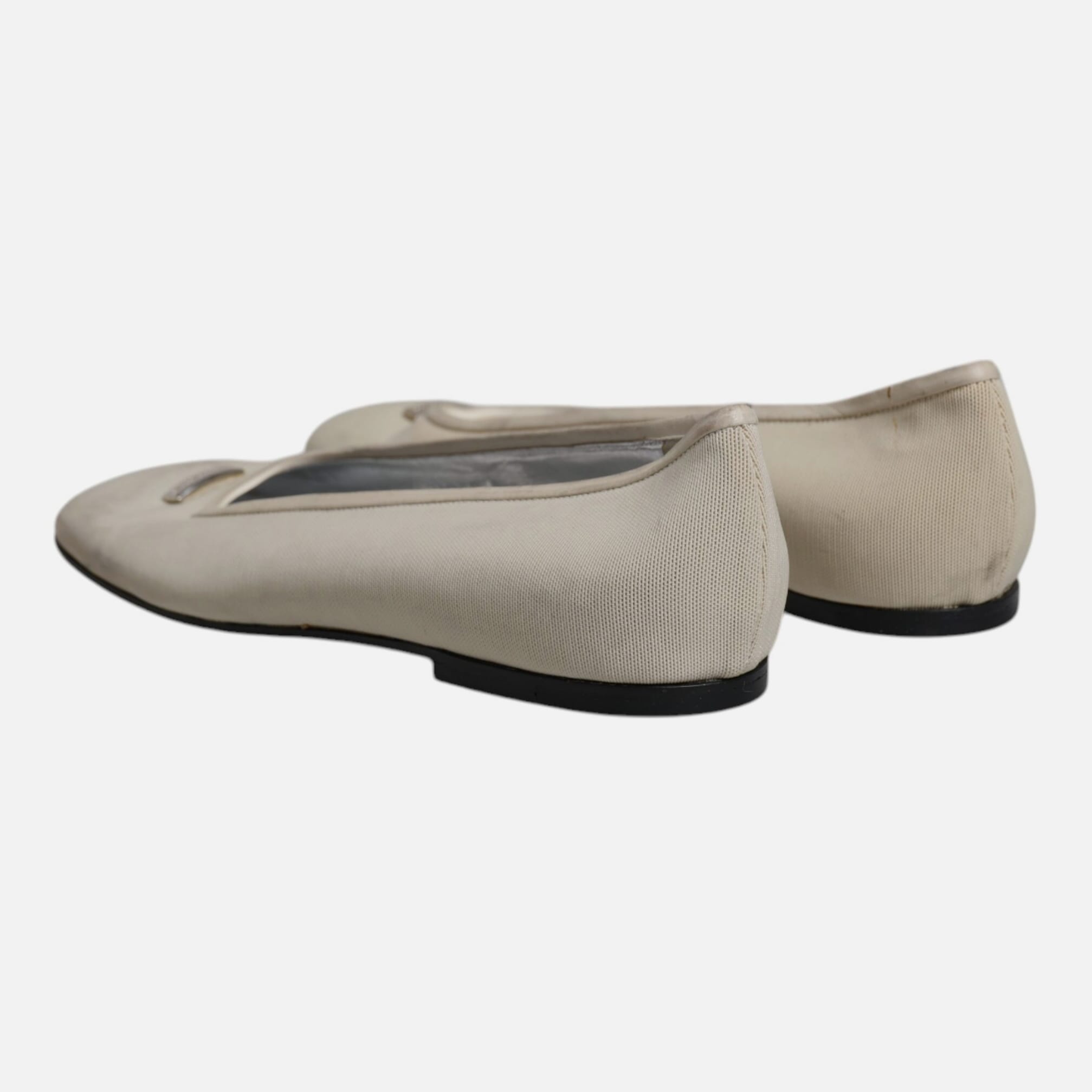 Dolce & Gabbana Beige Fabric Slip On Ballerina Flats Women's Shoes (Pre-Owned)