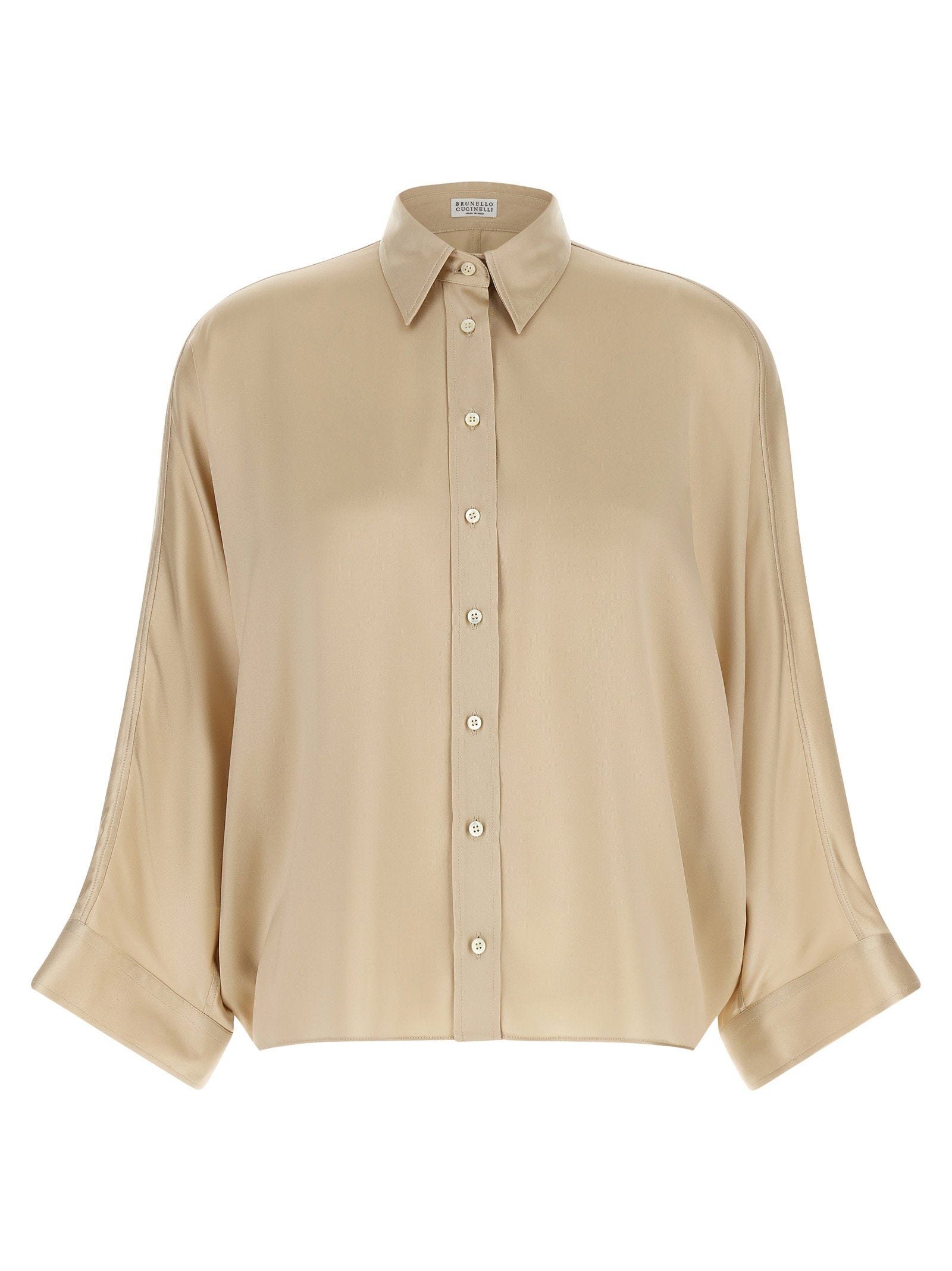 Brunello Cucinelli Women's Monile Satin Shirt