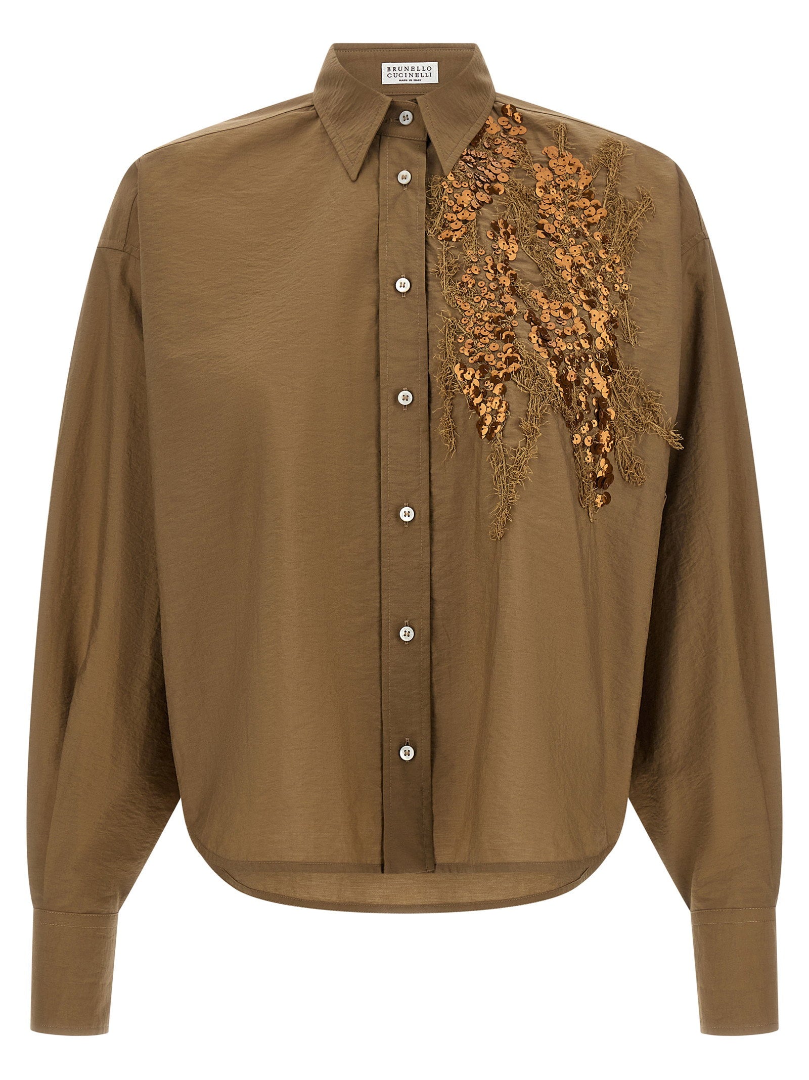 Brunello Cucinelli Women's Dazzling Seabed Embroidery Shirt