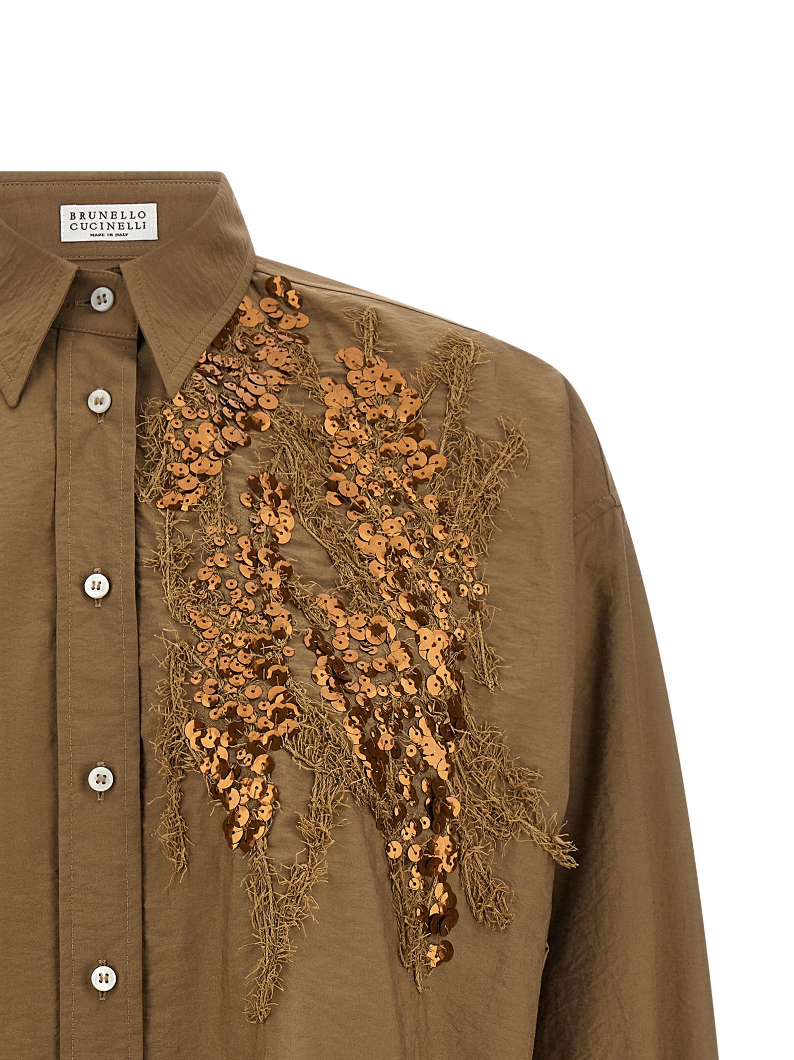 Brunello Cucinelli Women's Dazzling Seabed Embroidery Shirt