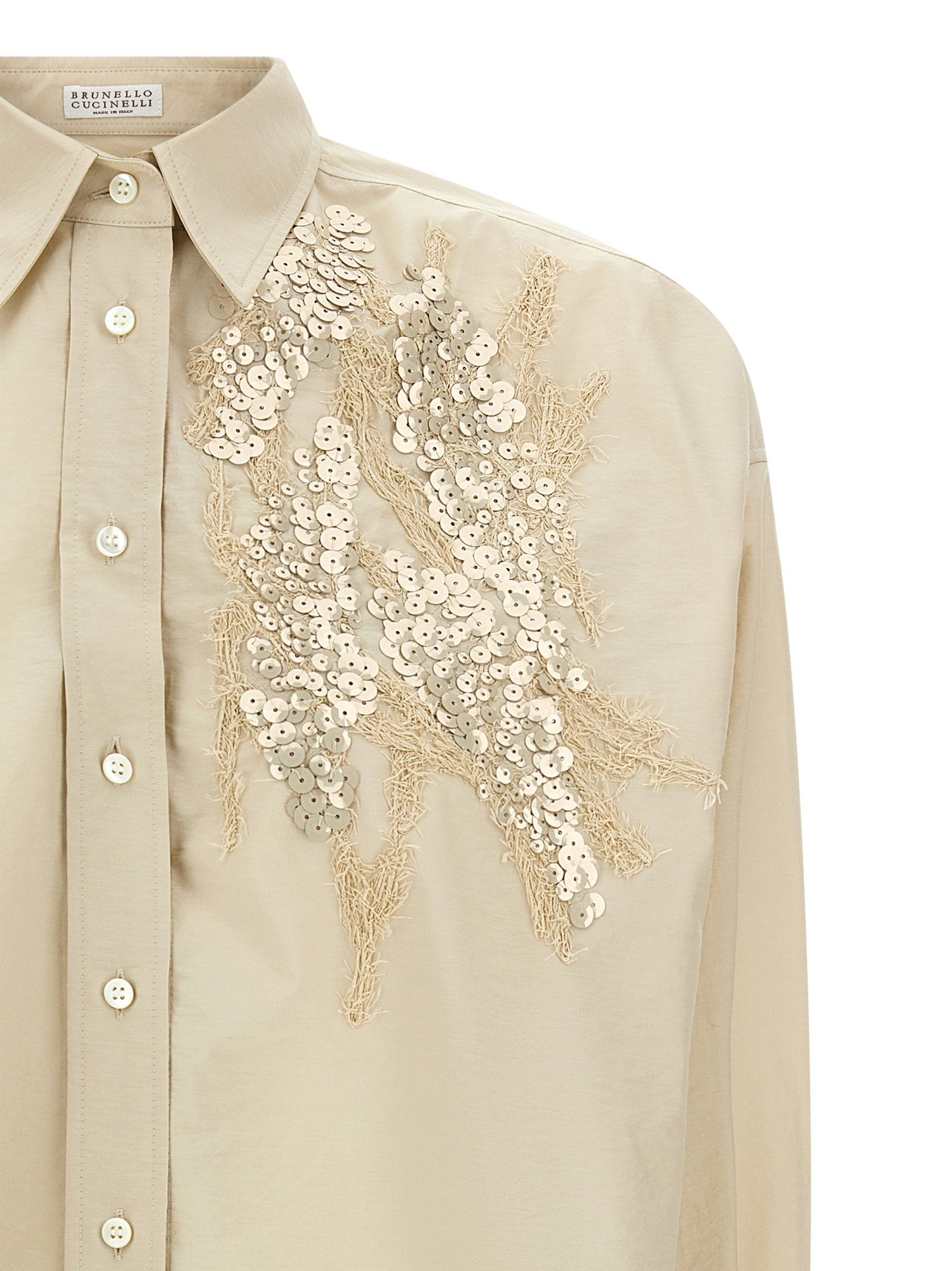 Brunello Cucinelli Women's Dazzling Seabed Embroidery Shirt