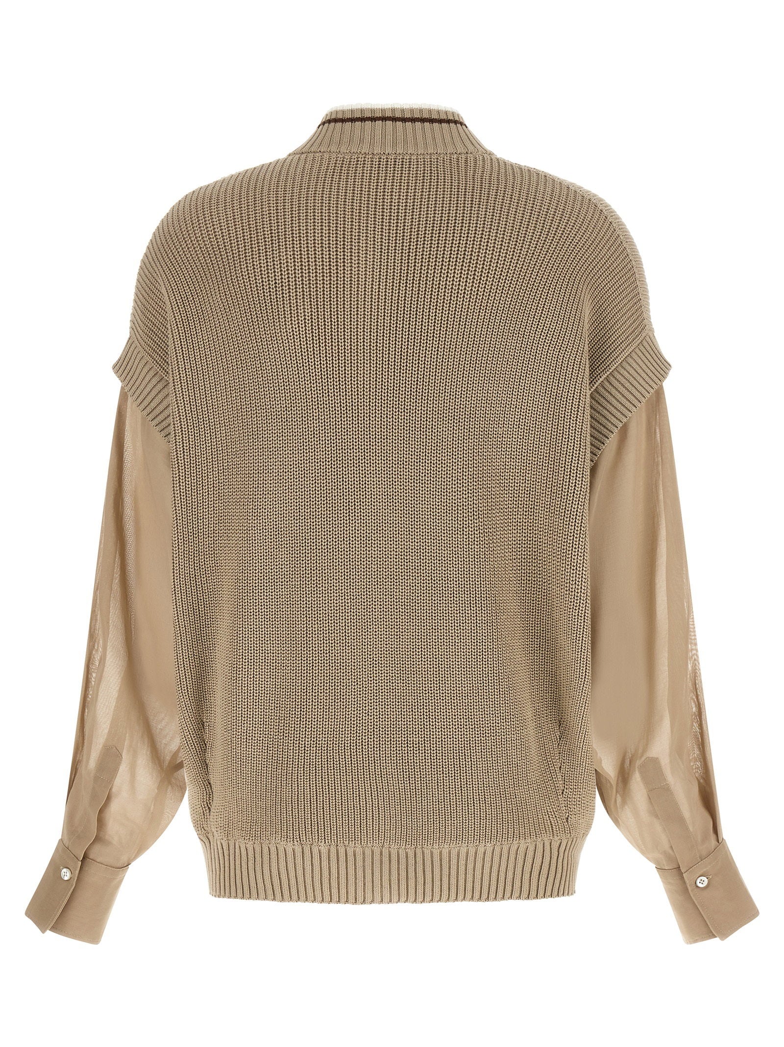 Brunello Cucinelli Women's Organza Sleeve Cardigan