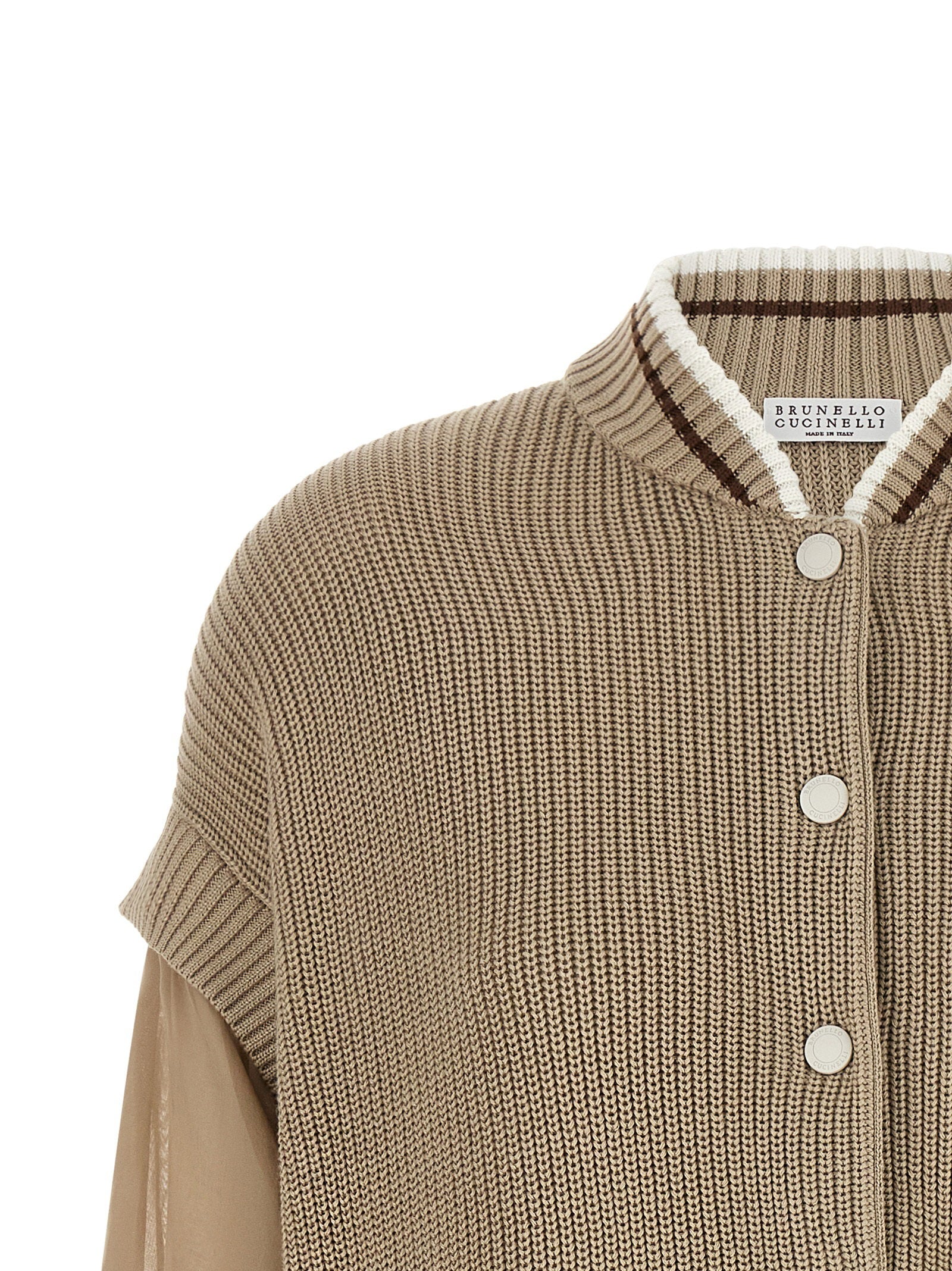 Brunello Cucinelli Women's Organza Sleeve Cardigan