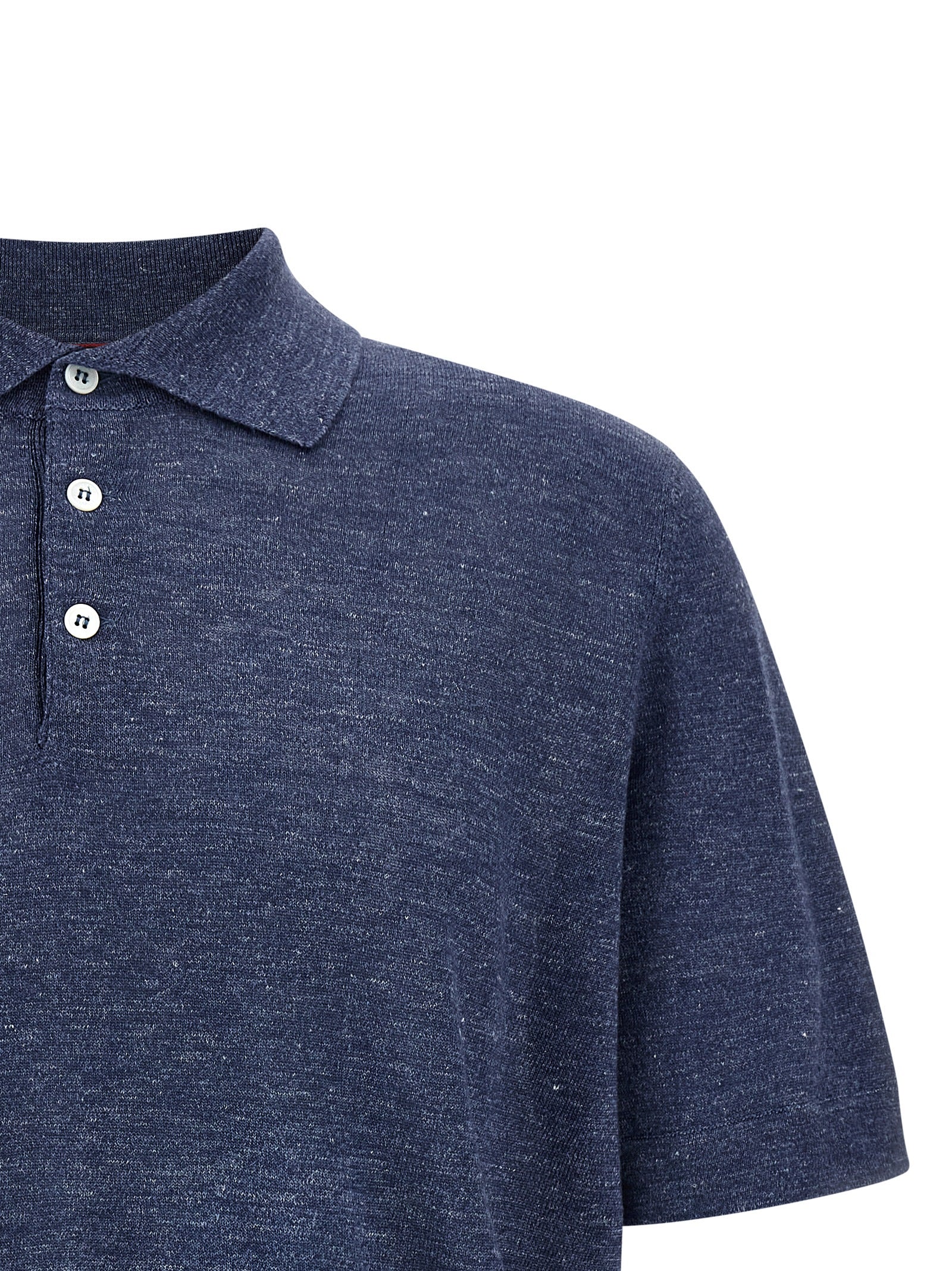Brunello Cucinelli Men's Linen Cotton Polo Shirt