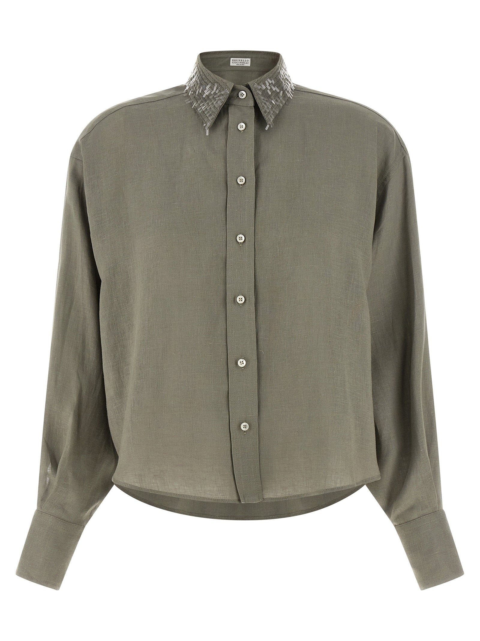 Brunello Cucinelli Women's Sequin Collar Shirt