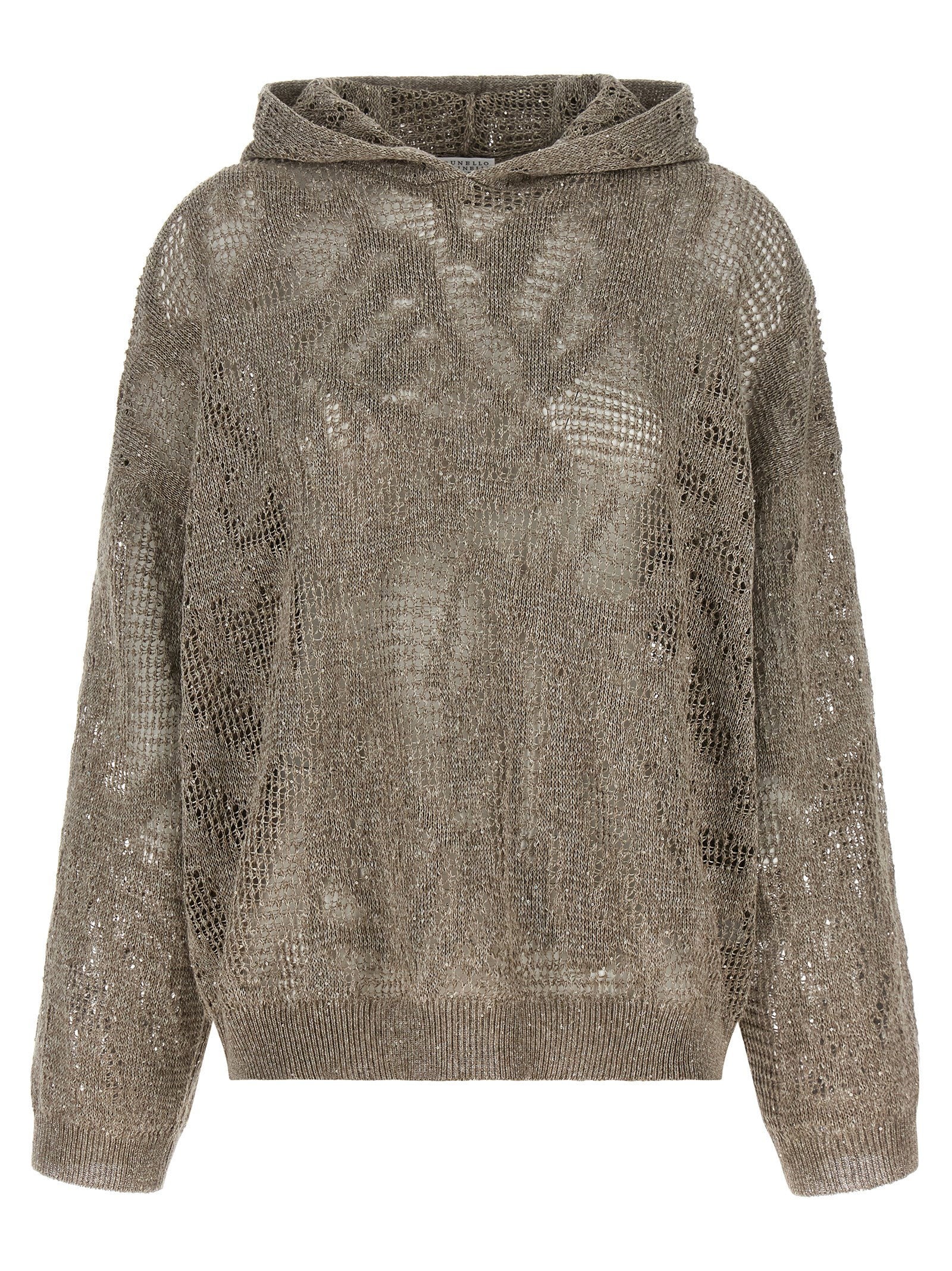 Brunello Cucinelli Women's Openwork Hooded Sweater