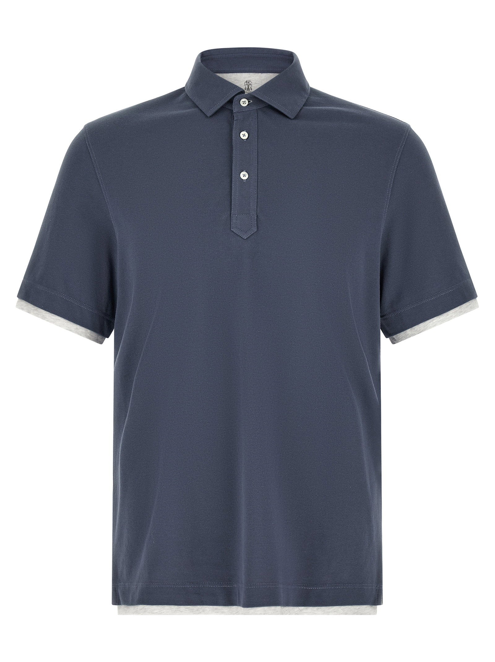 Brunello Cucinelli Men's Double Layer Polo Shirt