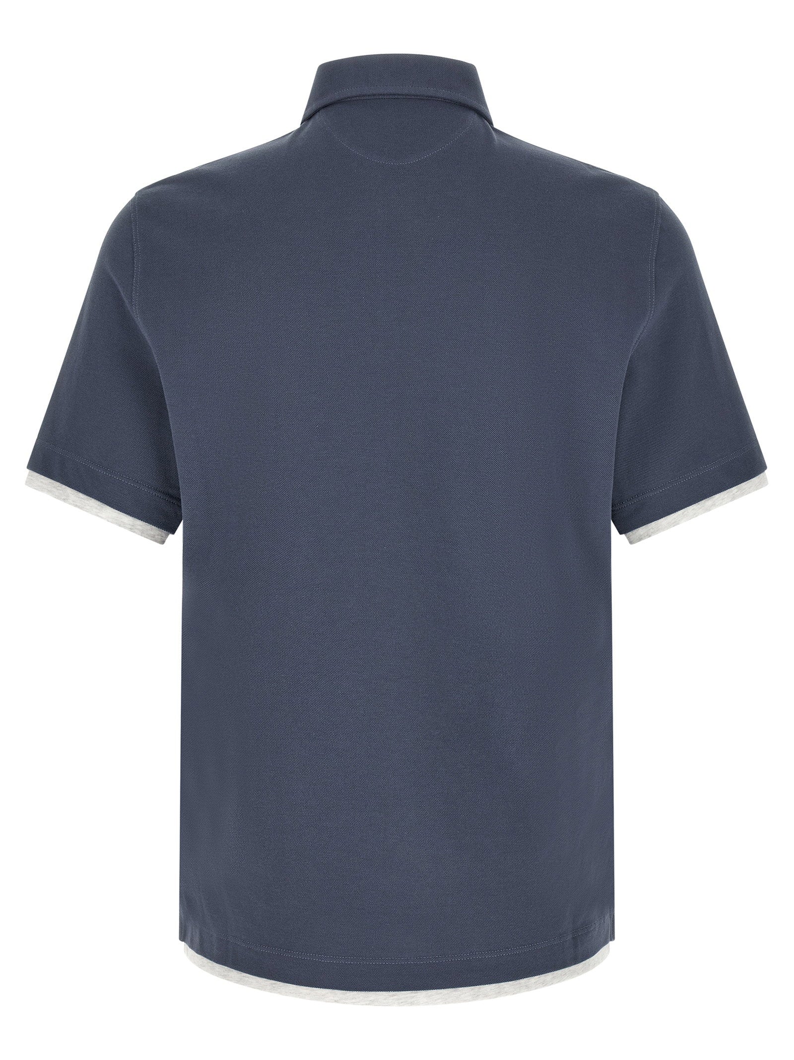 Brunello Cucinelli Men's Double Layer Polo Shirt