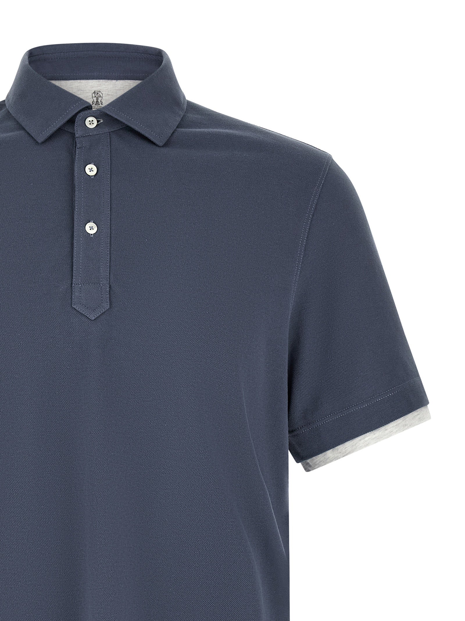 Brunello Cucinelli Men's Double Layer Polo Shirt