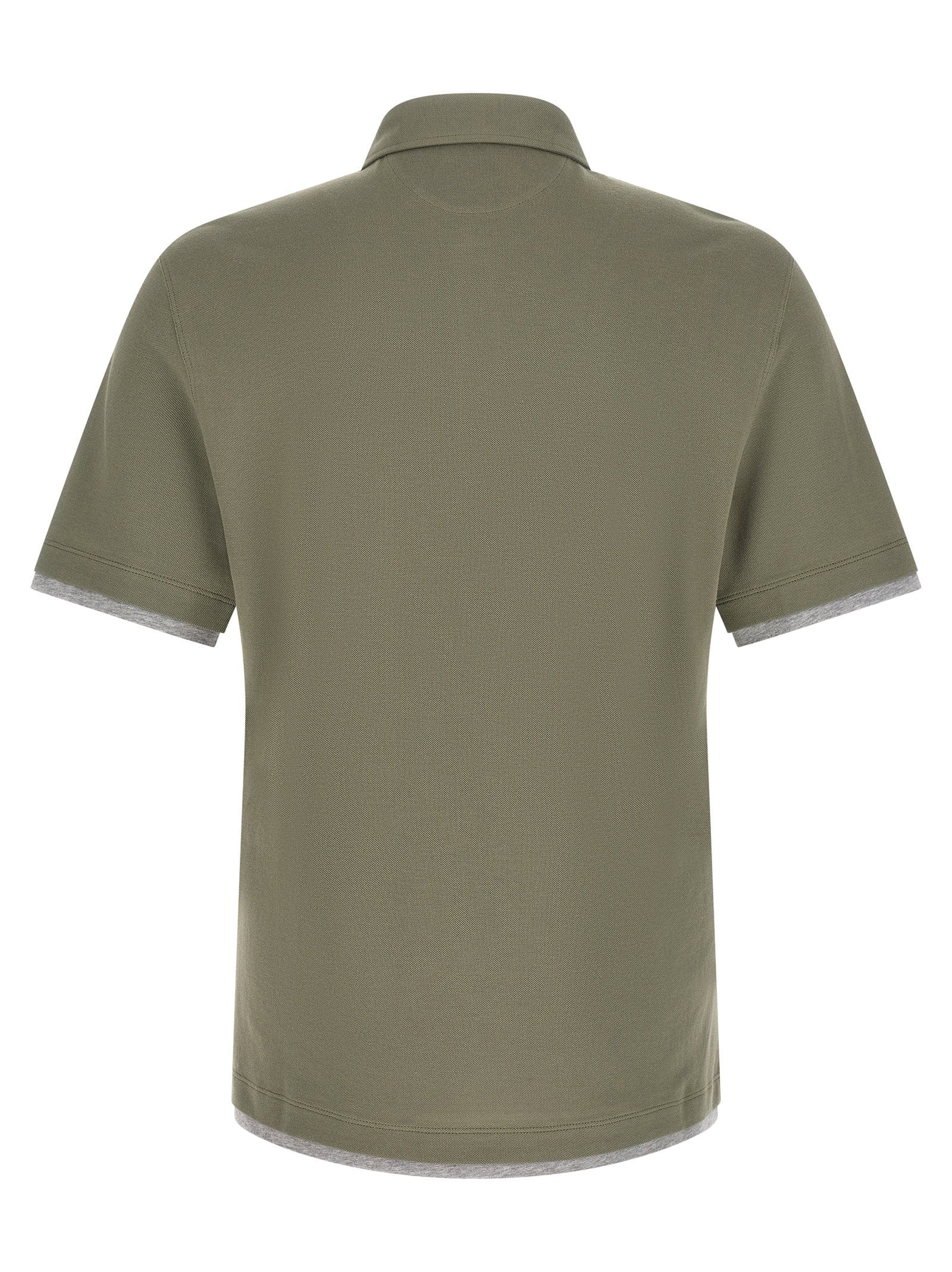 Brunello Cucinelli Men's Faux Layering Polo Shirt