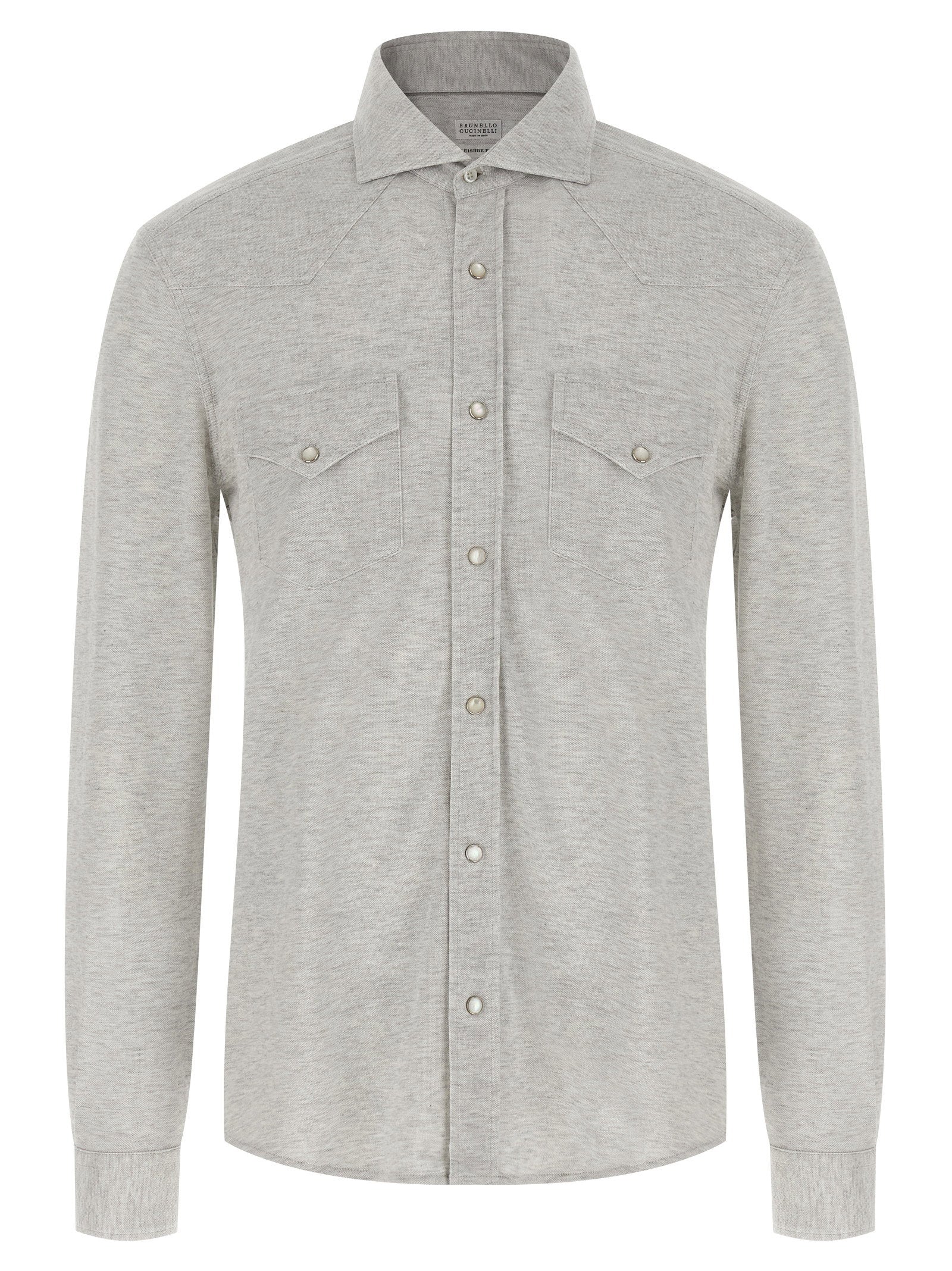 Brunello Cucinelli Men's Piqué Cotton Shirt
