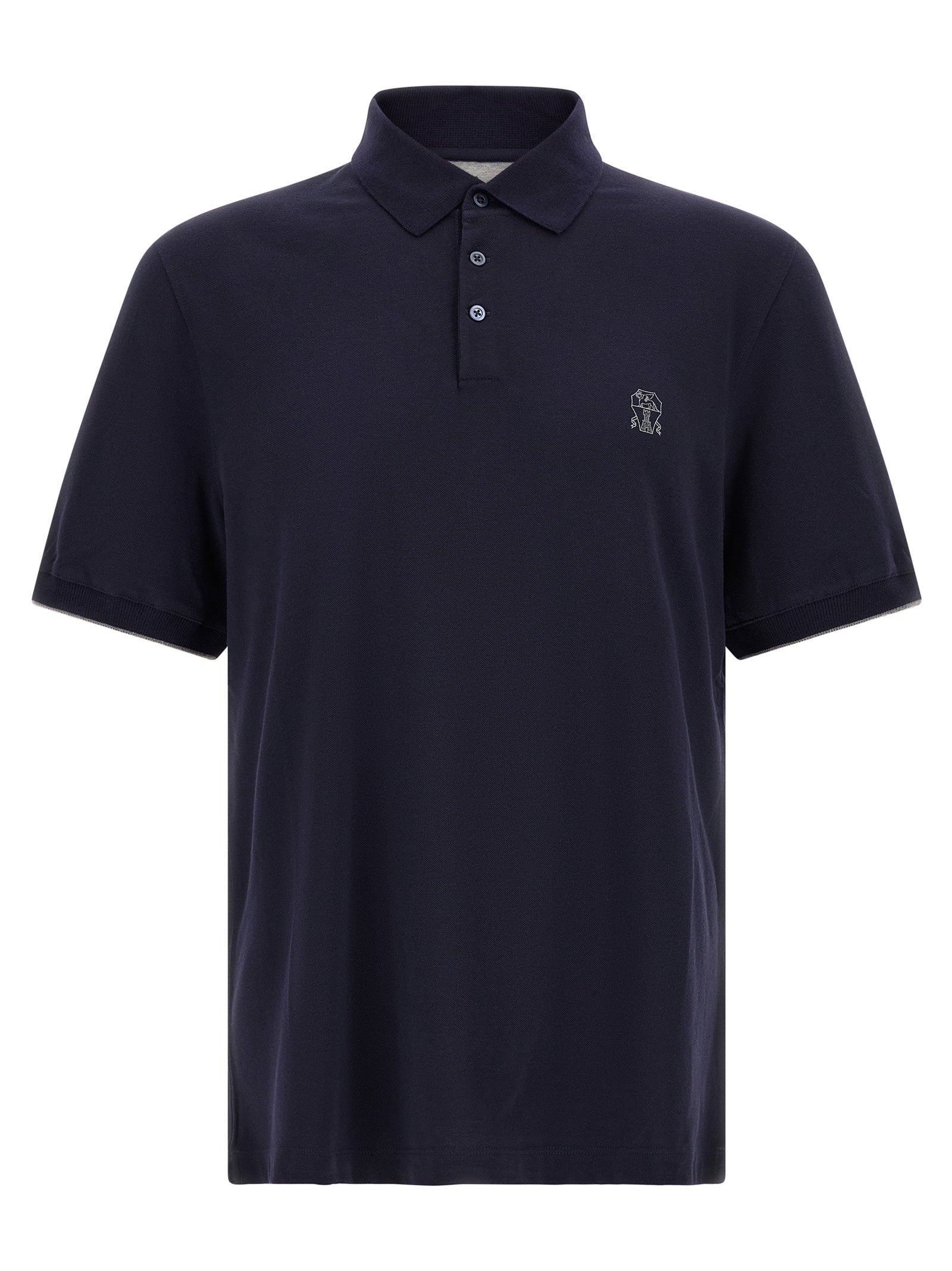 Brunello Cucinelli Men's Logo Piqué Polo Shirt