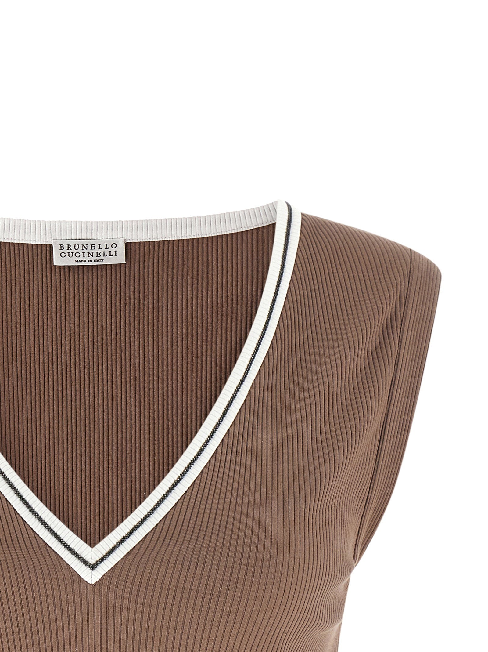 Brunello Cucinelli Women's Shiny Trim Tank Top