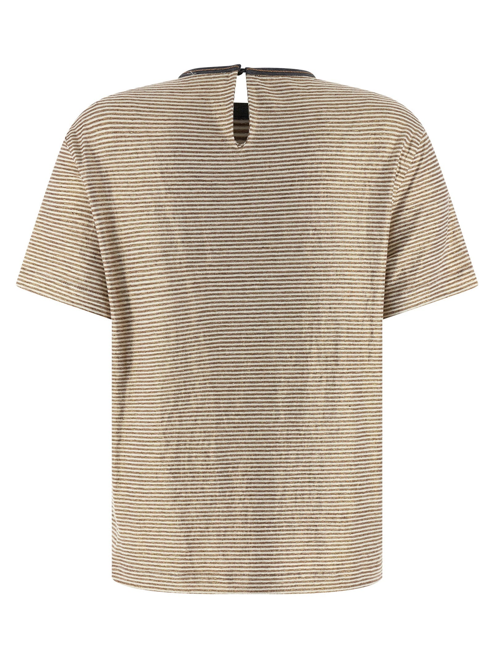 Brunello Cucinelli Women's Shiny Collar Detail T-Shirt