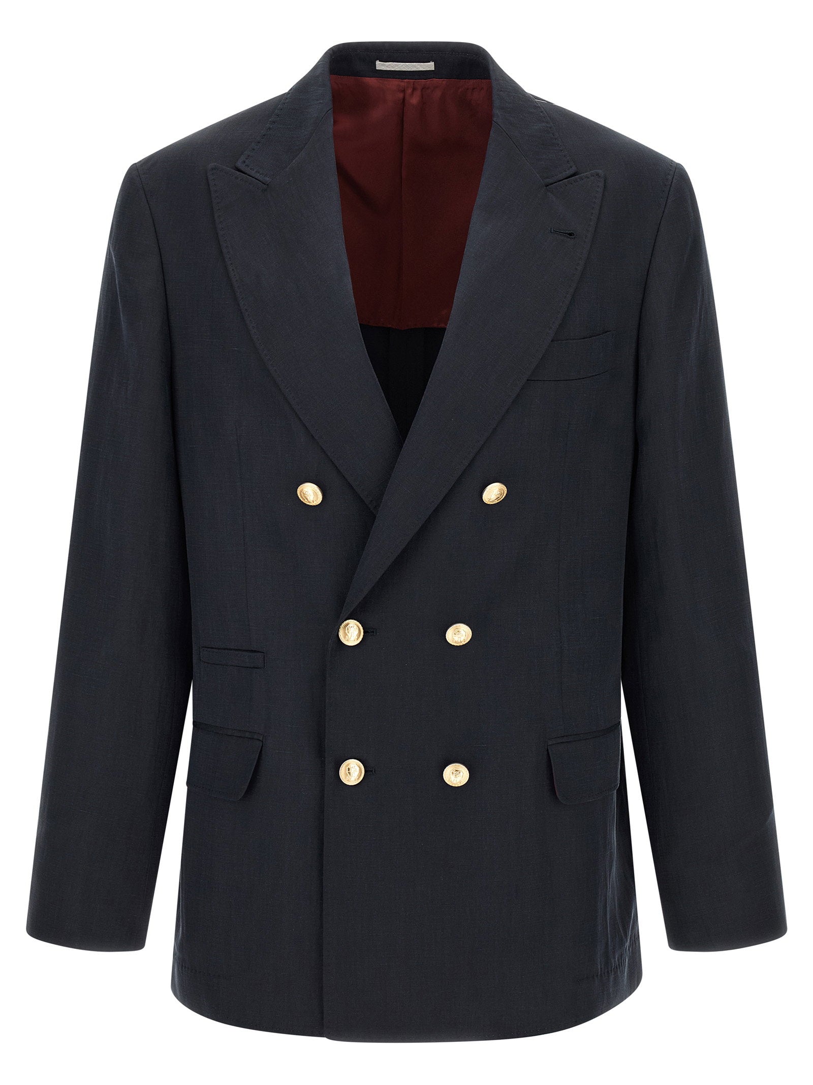 Brunello Cucinelli Men's Silk Twill And Linen Délavé Blazer